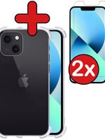 BTH BTH iPhone 14 Mini Hoesje Shockproof Met 2x Screenprotector Met Dichte Notch