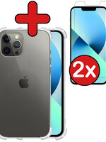 BTH BTH iPhone 14 Pro Hoesje Shockproof Met 2x Screenprotector Met Dichte Notch