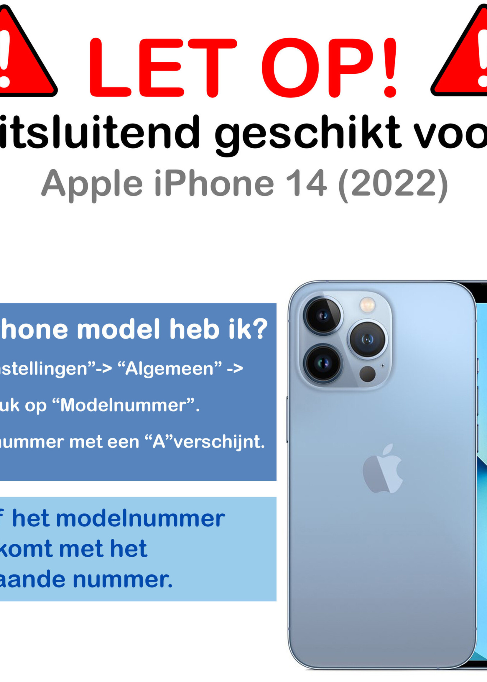 BTH Hoesje Geschikt voor iPhone 14 Hoesje Met Pasjeshouder Siliconen Case Met Kaarthouder Met 2x Screenprotector - Hoes Geschikt voor iPhone 14 Hoesje Shock Proof Case - Transparant