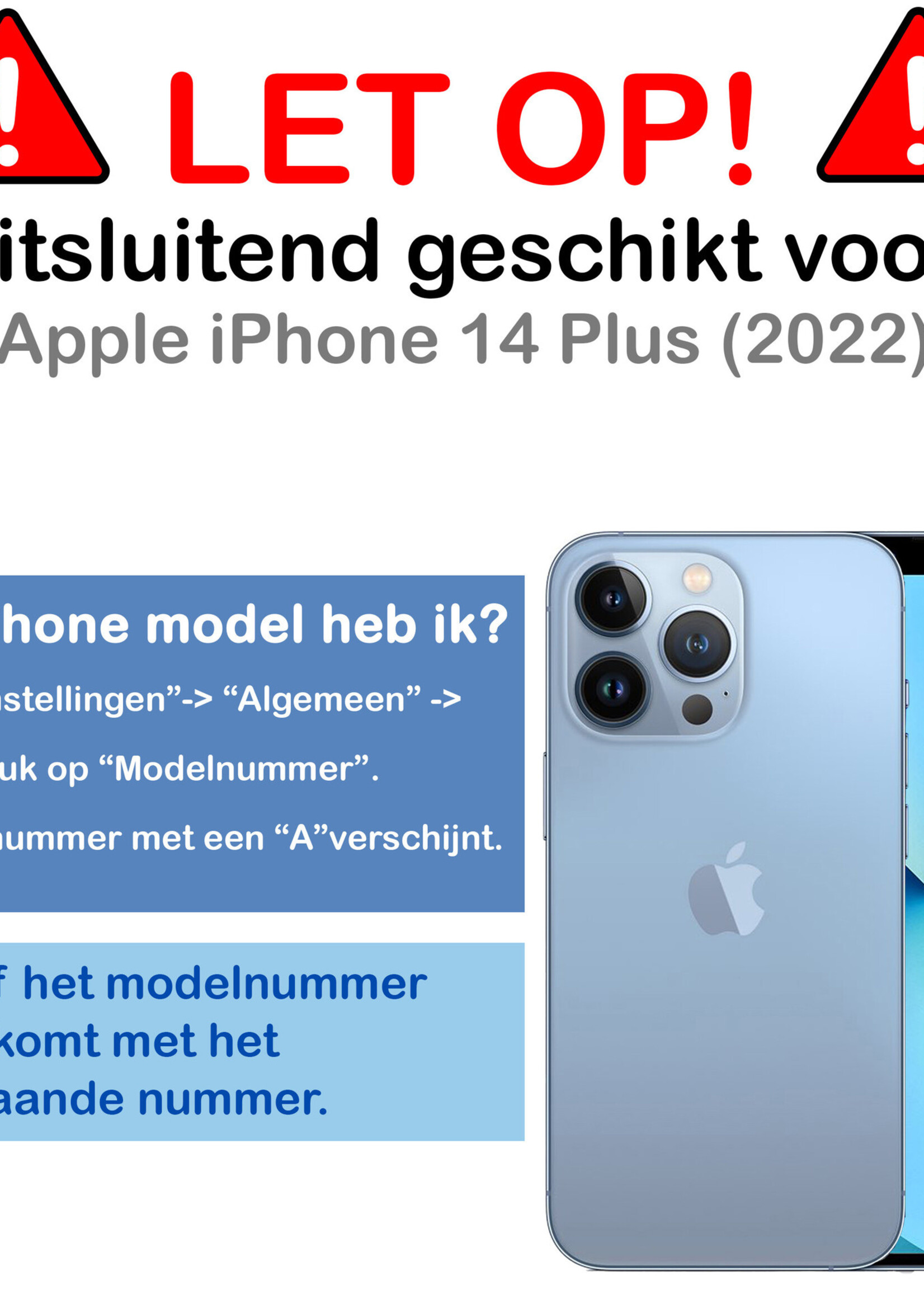 BTH Hoesje Geschikt voor iPhone 14 Plus Hoesje Met Pasjeshouder Siliconen Case Met Kaarthouder Met 2x Screenprotector - Hoes Geschikt voor iPhone 14 Plus Hoesje Shock Proof Case - Transparant