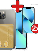 BTH BTH iPhone 14 Pro Hoesje Pashouder Met 2x Screenprotector