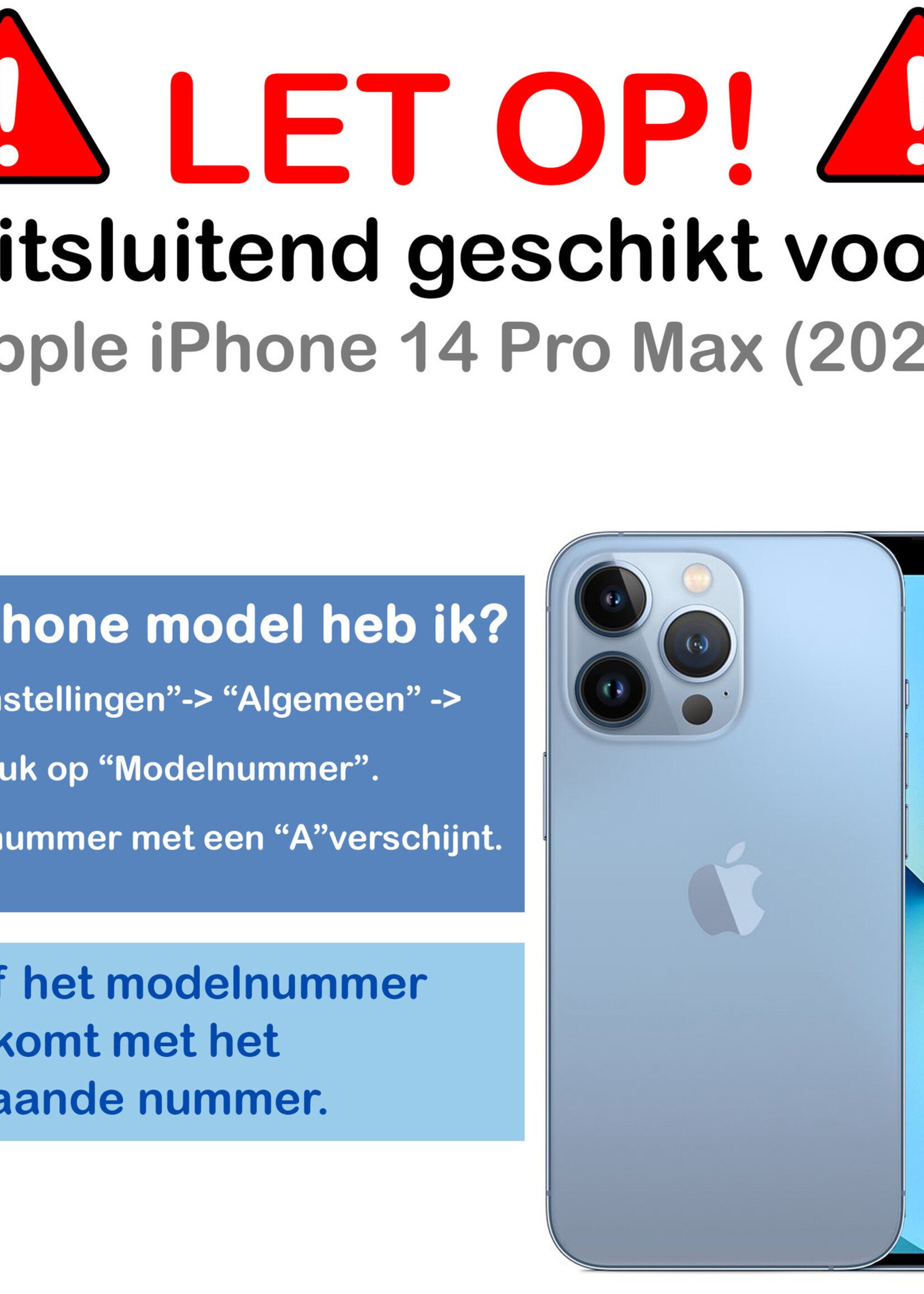 BTH Hoesje Geschikt voor iPhone 14 Pro Max Hoesje Met Pasjeshouder Siliconen Case Met Kaarthouder Met 2x Screenprotector - Hoes Geschikt voor iPhone 14 Pro Max Hoesje Shock Proof Case - Transparant