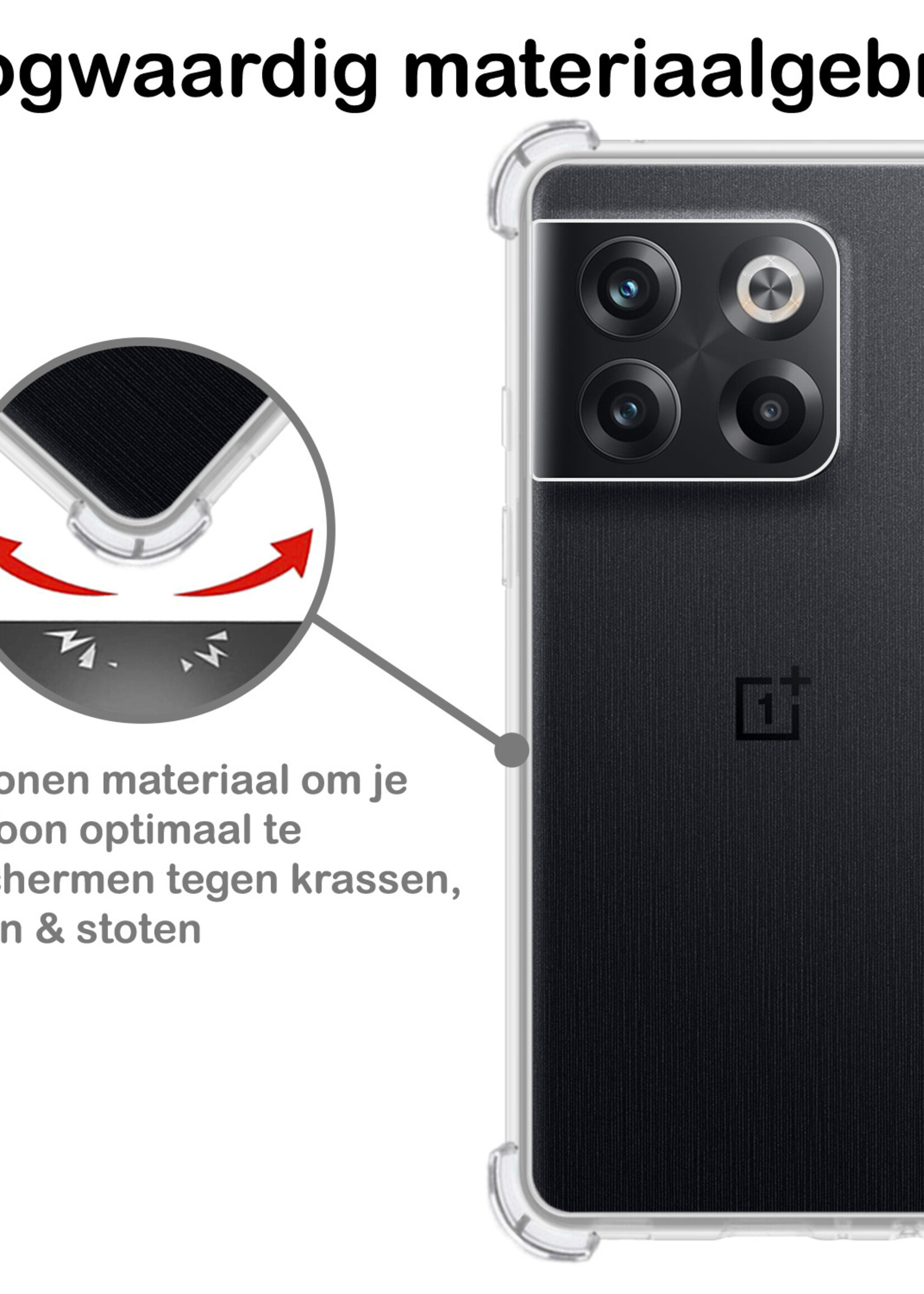 BTH OnePlus 10T Hoesje Siliconen Shock Proof Case Hoes Transparant - OnePlus 10T Hoes Cover Case Shockproof