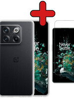 BTH BTH OnePlus 10T Hoesje Siliconen Met Screenprotector - Transparant