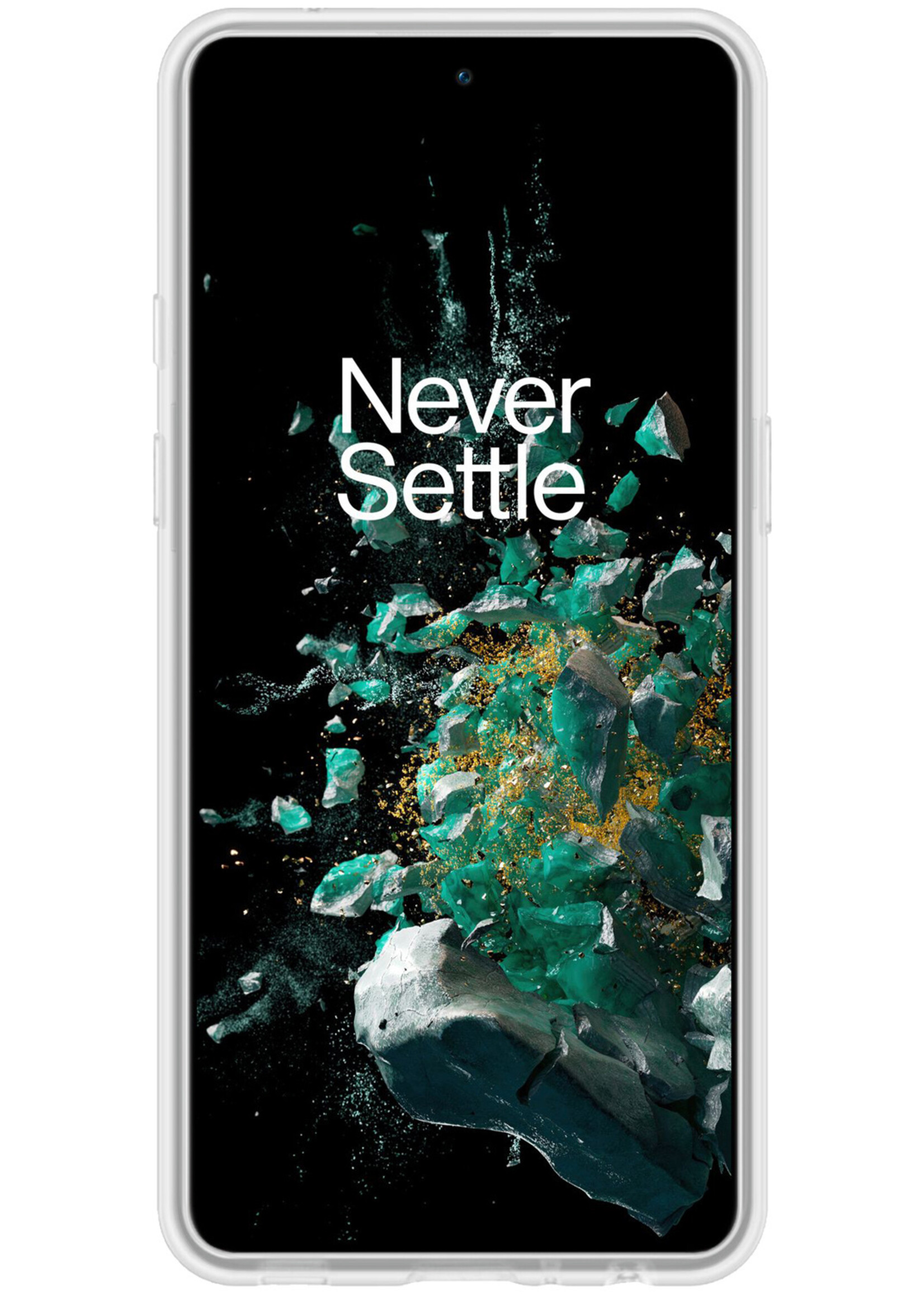 BTH Hoesje Geschikt voor OnePlus 10T Hoesje Siliconen Case Hoes Met Screenprotector - Hoes Geschikt voor OnePlus 10T Hoes Cover Case - Transparant
