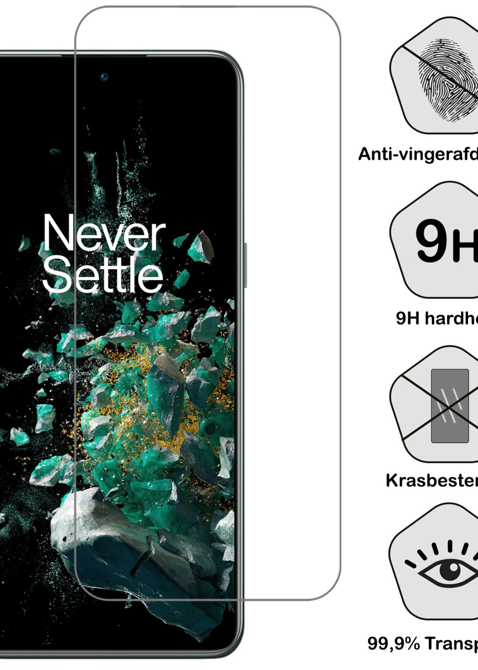 BTH Hoesje Geschikt voor OnePlus 10T Hoesje Siliconen Case Hoes Met 2x Screenprotector - Hoes Geschikt voor OnePlus 10T Hoes Cover Case - Transparant