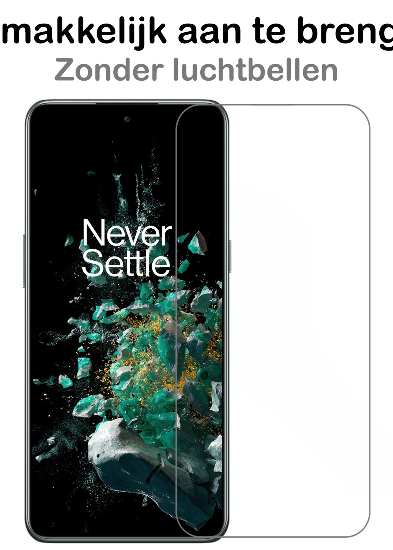 BTH Hoesje Geschikt voor OnePlus 10T Hoesje Siliconen Case Hoes Met 2x Screenprotector - Hoes Geschikt voor OnePlus 10T Hoes Cover Case - Transparant