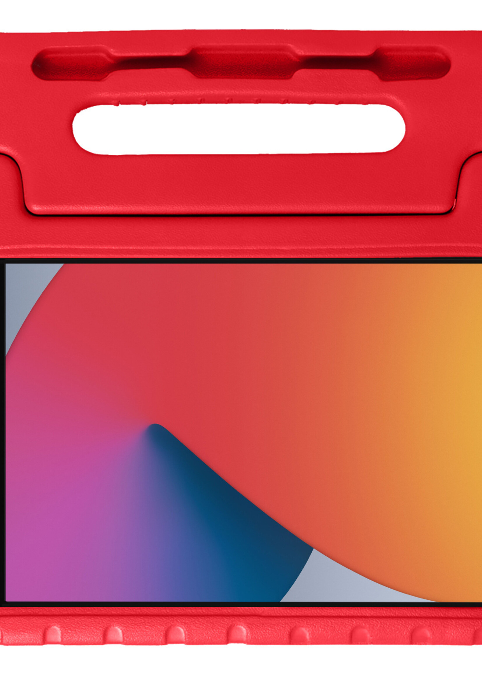 BTH Kinderhoes Geschikt voor iPad 10.2 2020 Hoes Kinder Hoesje Kids Case Cover Kidsproof Met Screenprotector - Hoesje Geschikt voor iPad 8 Hoesje Kinder Hoes - Rood