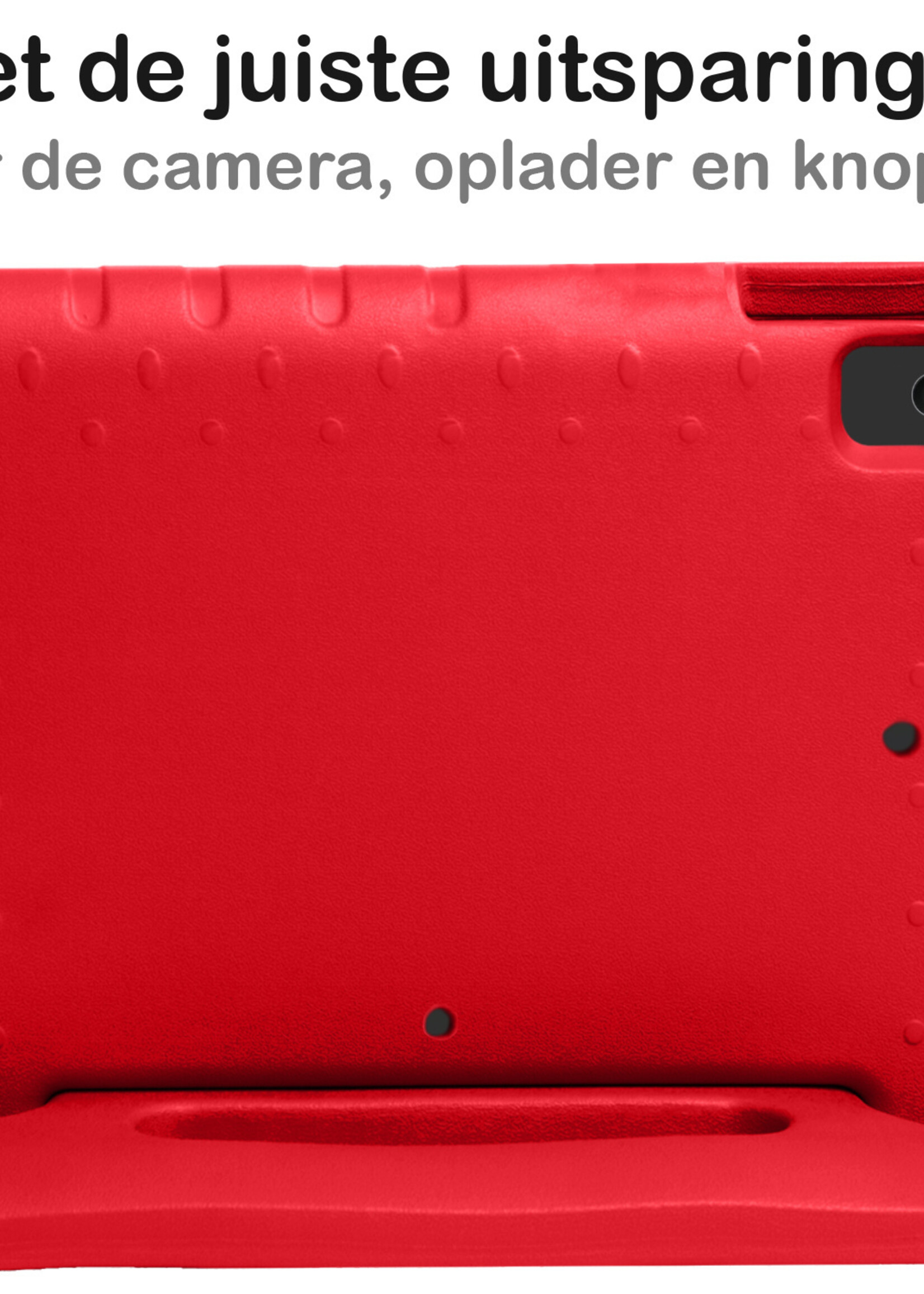 BTH Kinderhoes Geschikt voor iPad 10.2 2020 Hoes Kinder Hoesje Kids Case Cover Kidsproof Met Screenprotector - Hoesje Geschikt voor iPad 8 Hoesje Kinder Hoes - Rood