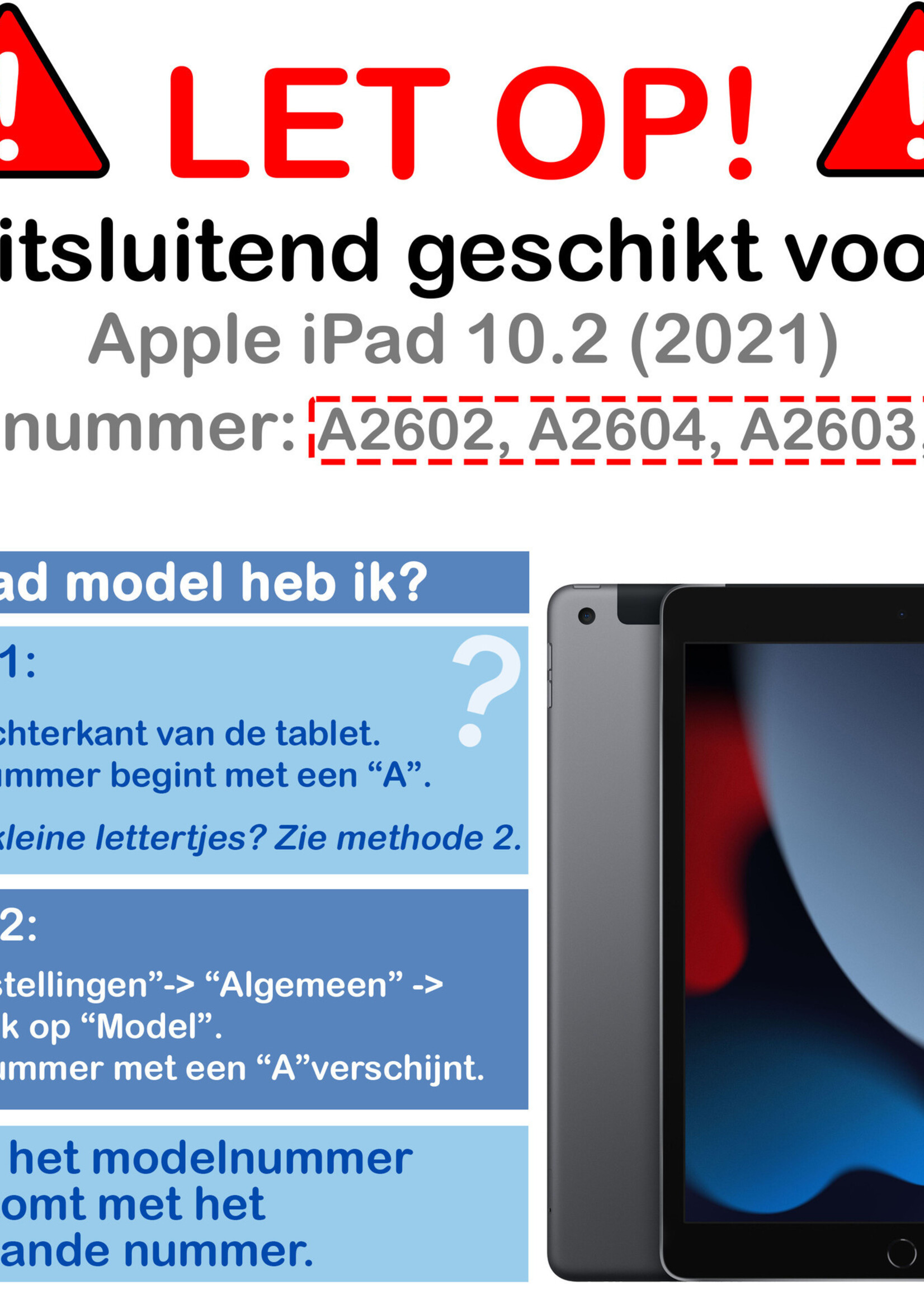 BTH Kinderhoes Geschikt voor iPad 10.2 2021 Hoes Kinder Hoesje Kids Case Cover Kidsproof Met Screenprotector - Hoesje Geschikt voor iPad 9 Hoesje Kinder Hoes - Blauw