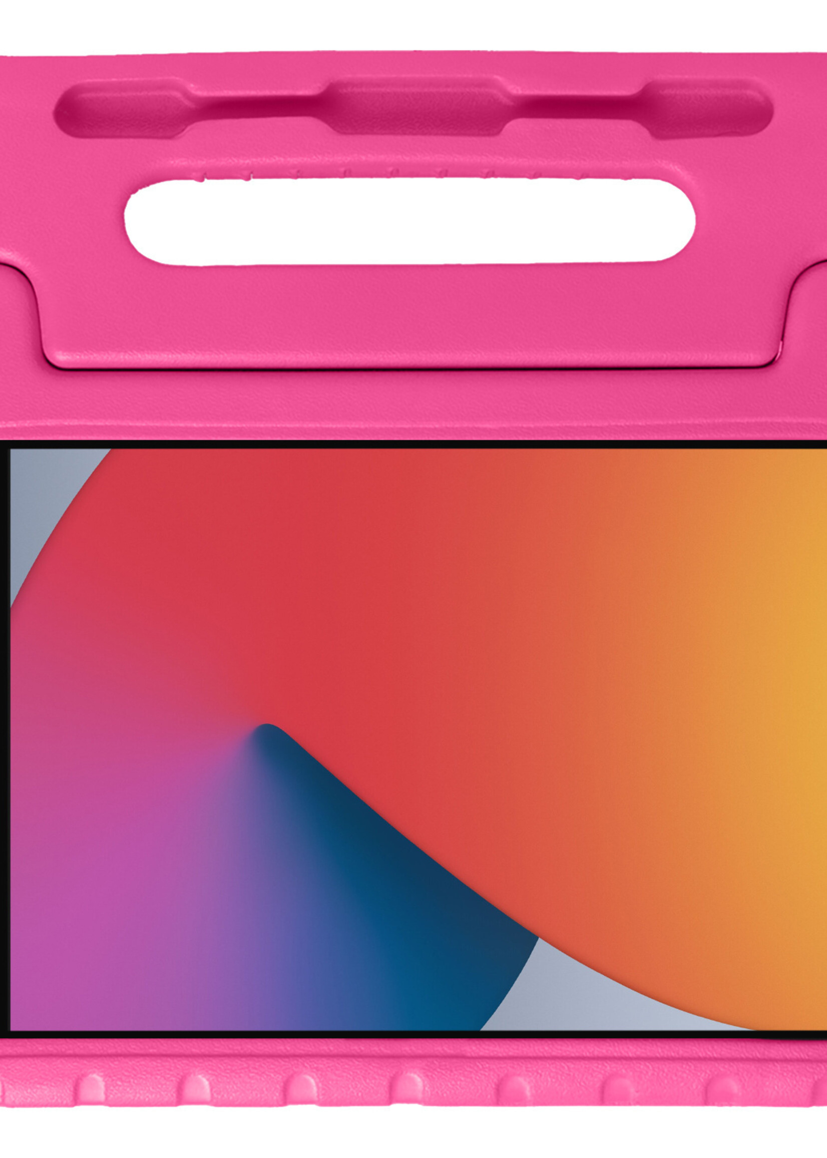 BTH Kinderhoes Geschikt voor iPad 10.2 2021 Hoes Kinder Hoesje Kids Case Cover Kidsproof Met Screenprotector - Hoesje Geschikt voor iPad 9 Hoesje Kinder Hoes - Roze