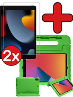 BTH BTH iPad 10.2 2020 Kinderhoes Met 2x Screenprotector - Groen