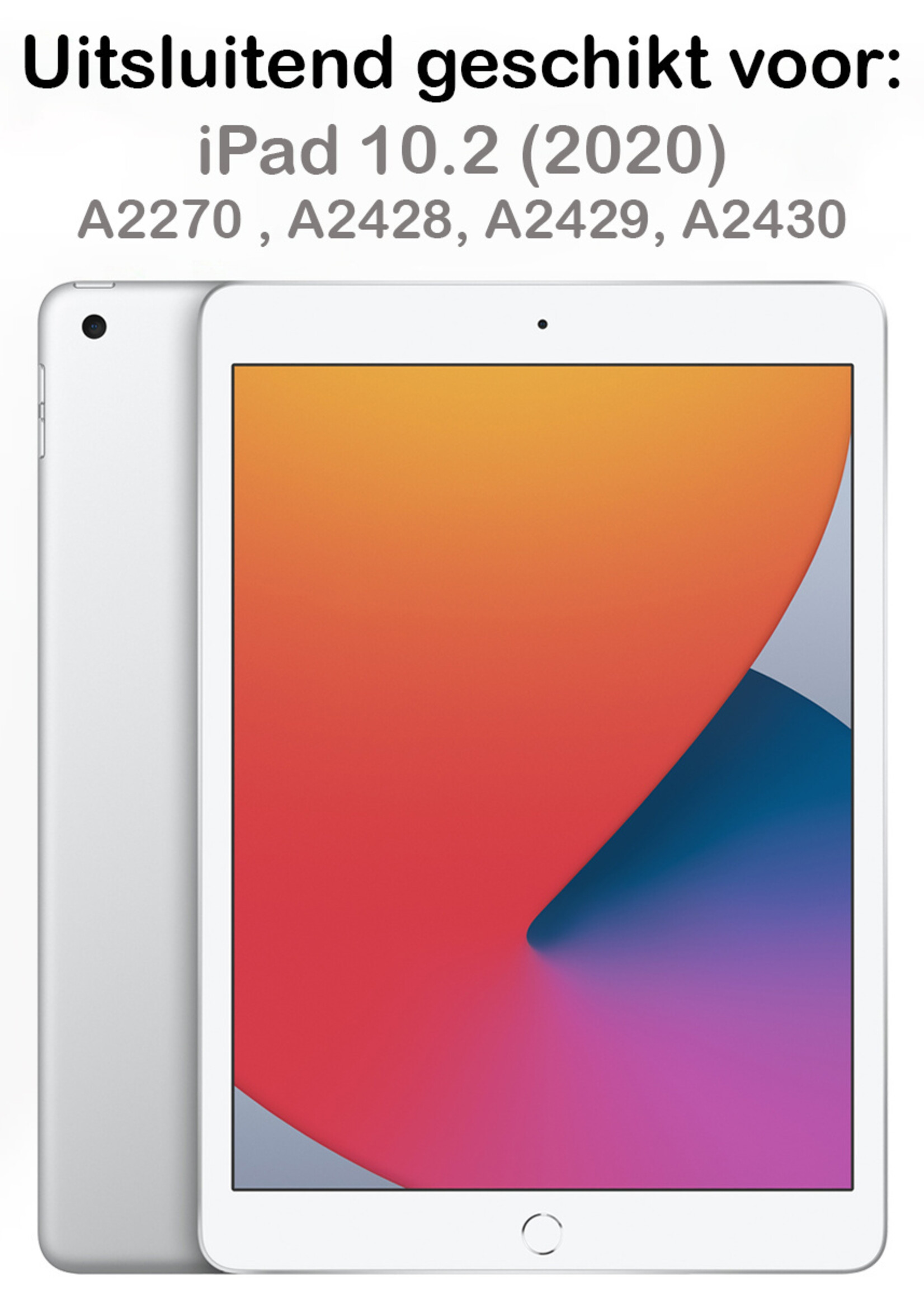 BTH Kinderhoes Geschikt voor iPad 10.2 2020 Hoes Kinder Hoesje Kids Case Cover Kidsproof Met 2x Screenprotector - Hoesje Geschikt voor iPad 8 Hoesje Kinder Hoes - Oranje