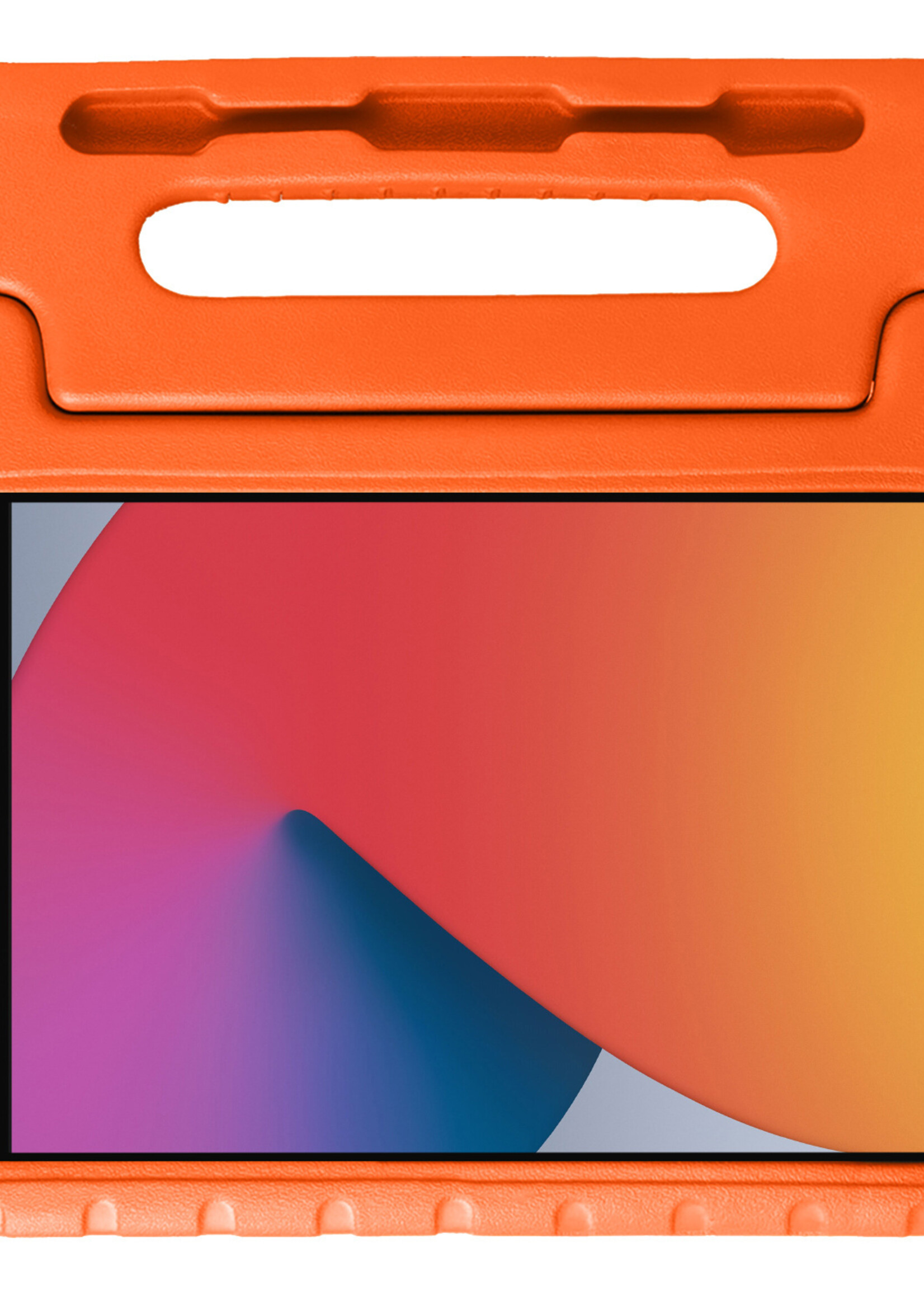 BTH Kinderhoes Geschikt voor iPad 10.2 2020 Hoes Kinder Hoesje Kids Case Cover Kidsproof Met 2x Screenprotector - Hoesje Geschikt voor iPad 8 Hoesje Kinder Hoes - Oranje