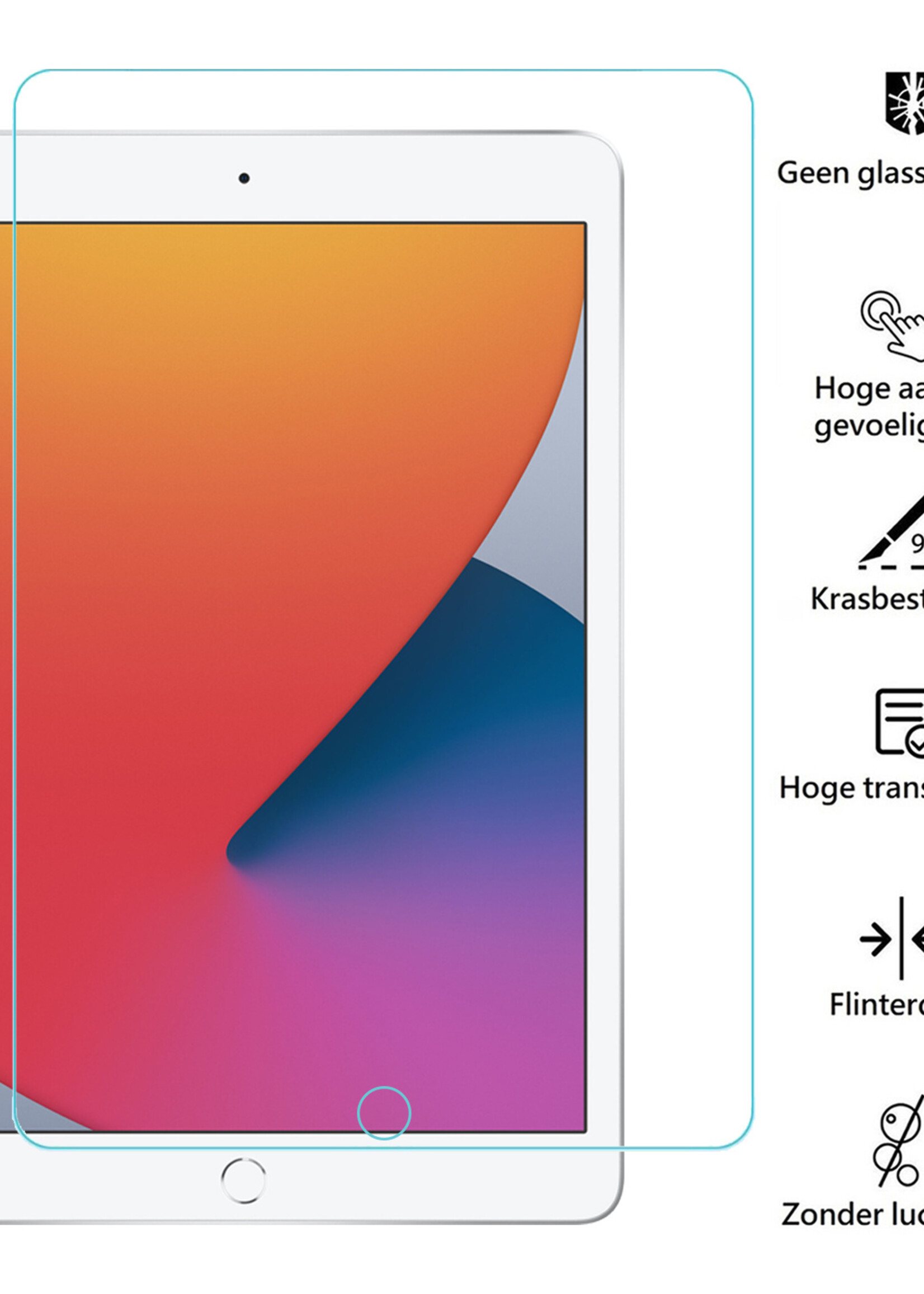 BTH Kinderhoes Geschikt voor iPad 10.2 2020 Hoes Kinder Hoesje Kids Case Cover Kidsproof Met 2x Screenprotector - Hoesje Geschikt voor iPad 8 Hoesje Kinder Hoes - Oranje