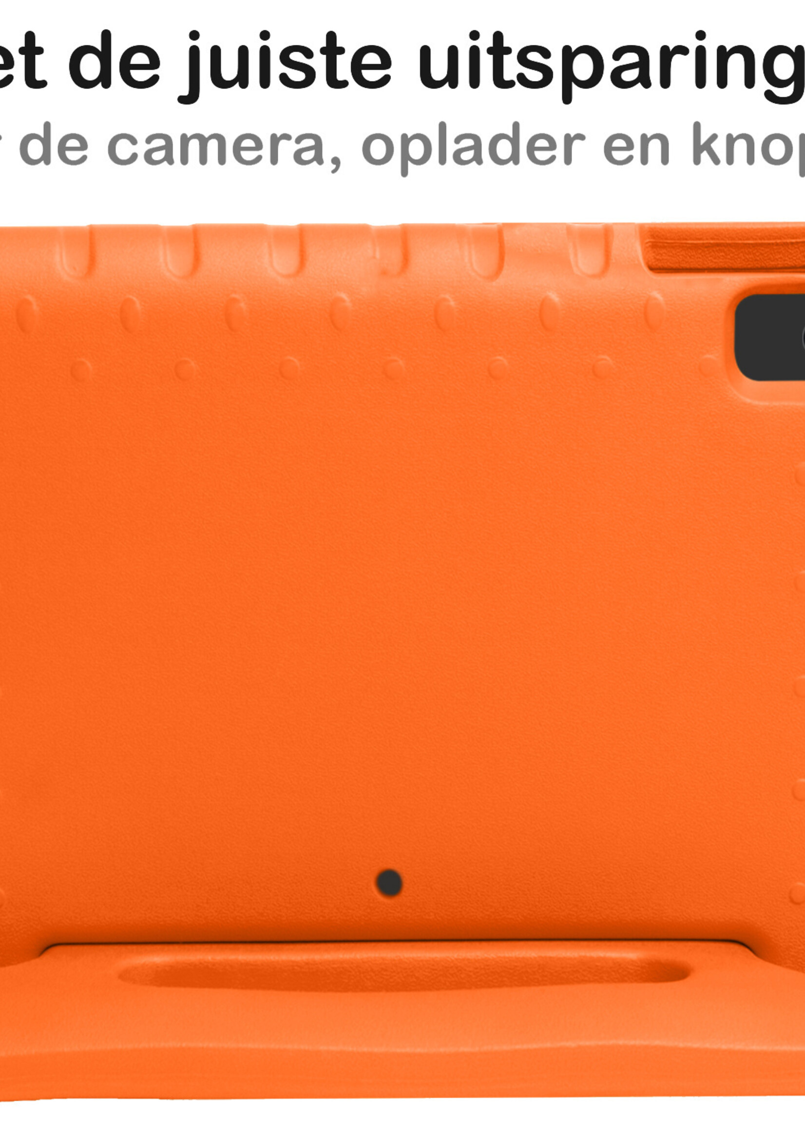 BTH Kinderhoes Geschikt voor iPad 10.2 2020 Hoes Kinder Hoesje Kids Case Cover Kidsproof Met 2x Screenprotector - Hoesje Geschikt voor iPad 8 Hoesje Kinder Hoes - Oranje