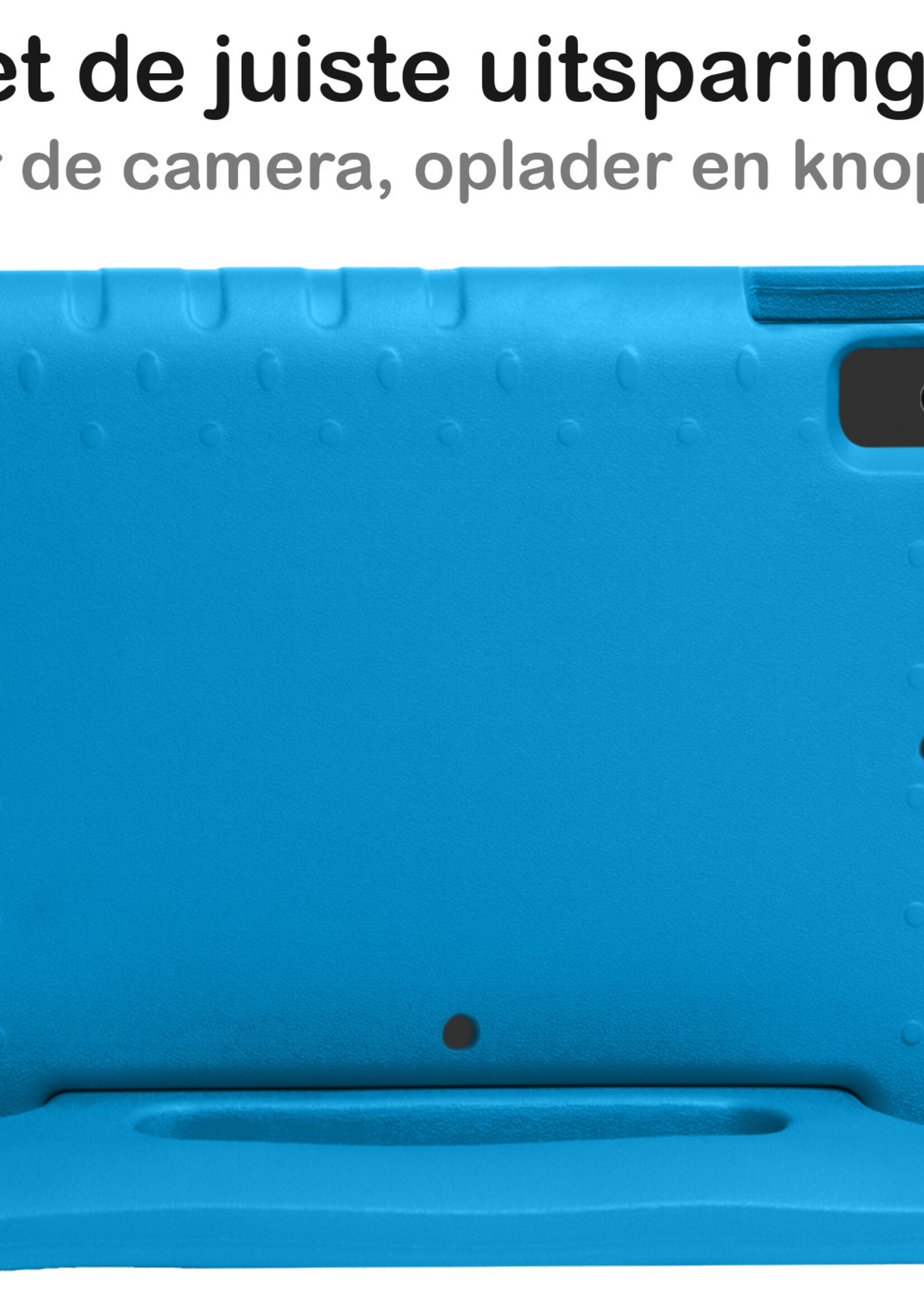 BTH Kinderhoes Geschikt voor iPad 10.2 2021 Hoes Kinder Hoesje Kids Case Cover Kidsproof Met 2x Screenprotector - Hoesje Geschikt voor iPad 9 Hoesje Kinder Hoes - Blauw