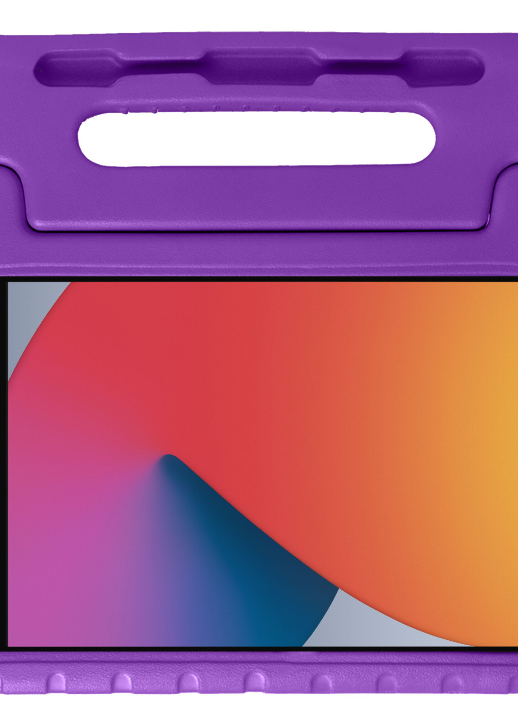 BTH Kinderhoes Geschikt voor iPad 10.2 2021 Hoes Kinder Hoesje Kids Case Cover Kidsproof Met 2x Screenprotector - Hoesje Geschikt voor iPad 9 Hoesje Kinder Hoes - Paars