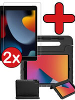 BTH BTH iPad 10.2 2021 Kinderhoes Met 2x Screenprotector - Zwart