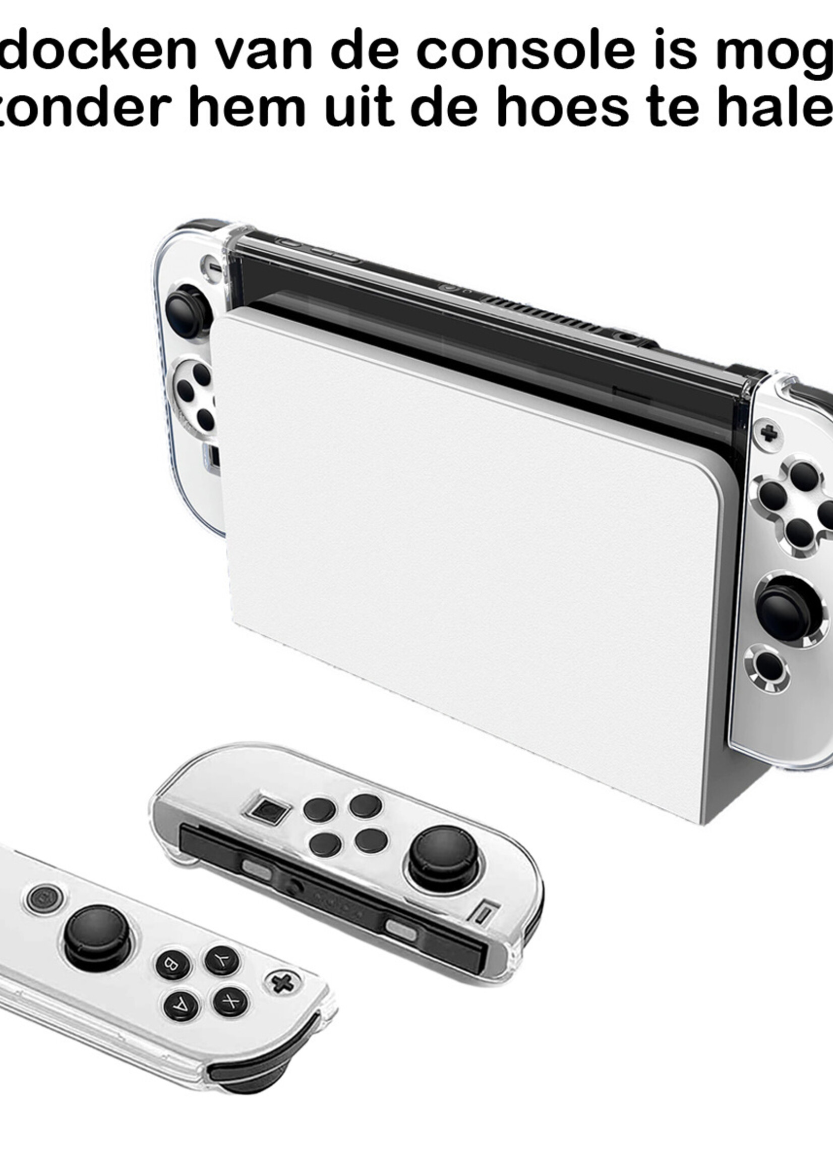 BTH Hoes Geschikt voor Nintendo Switch OLED Case Hoesje Transparant - Hoesje Geschikt voor Nintendo Switch OLED Case Beschermhoes Transparant