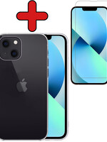 BTH BTH iPhone 14 Plus Hoesje Siliconen Met Screenprotector Met Dichte Notch - Transparant