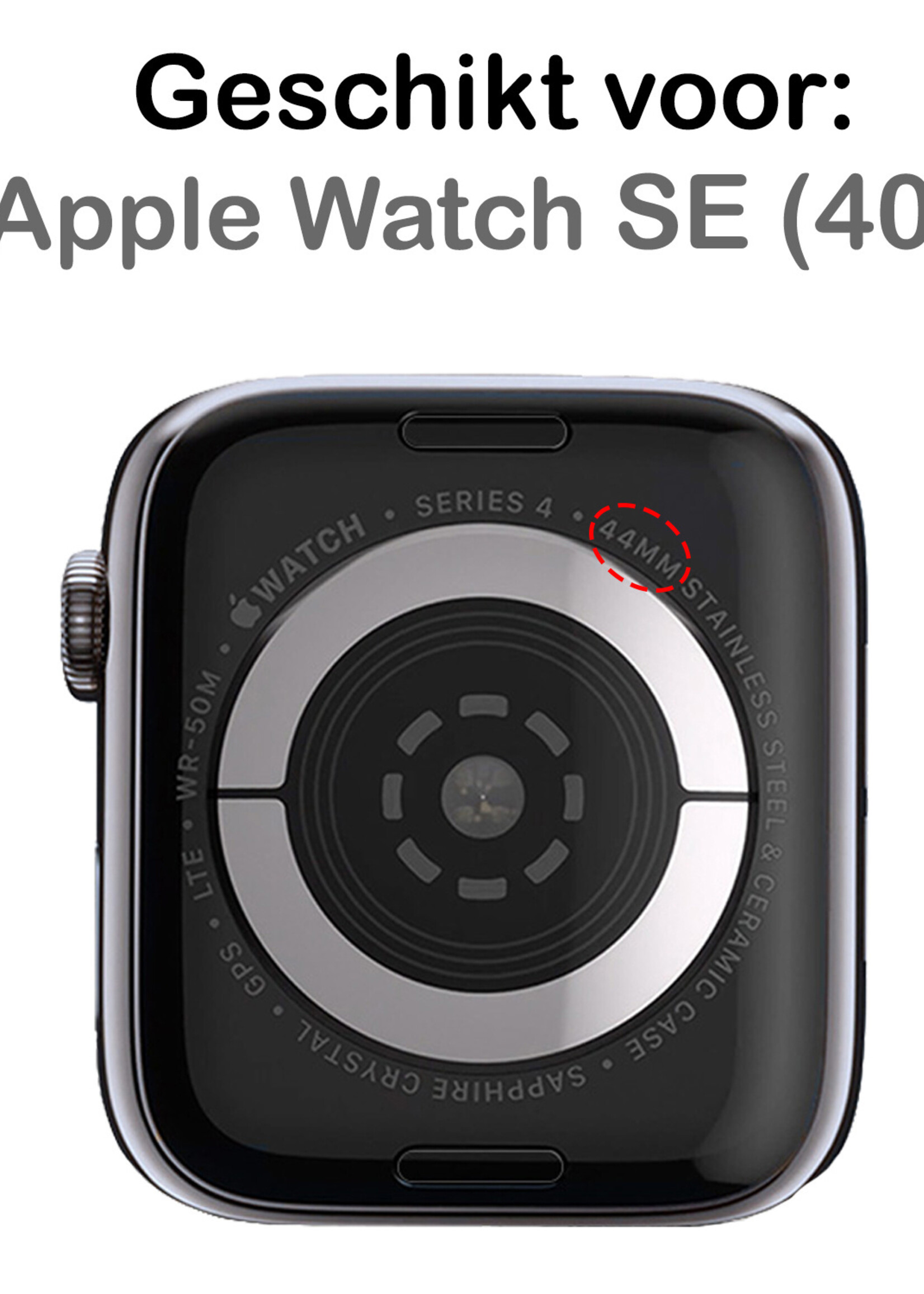 BTH Geschikt Voor Apple Watch SE Bandje Zilver Horloge Bandje Milanees Met Magneetsluiting (40 mm)
