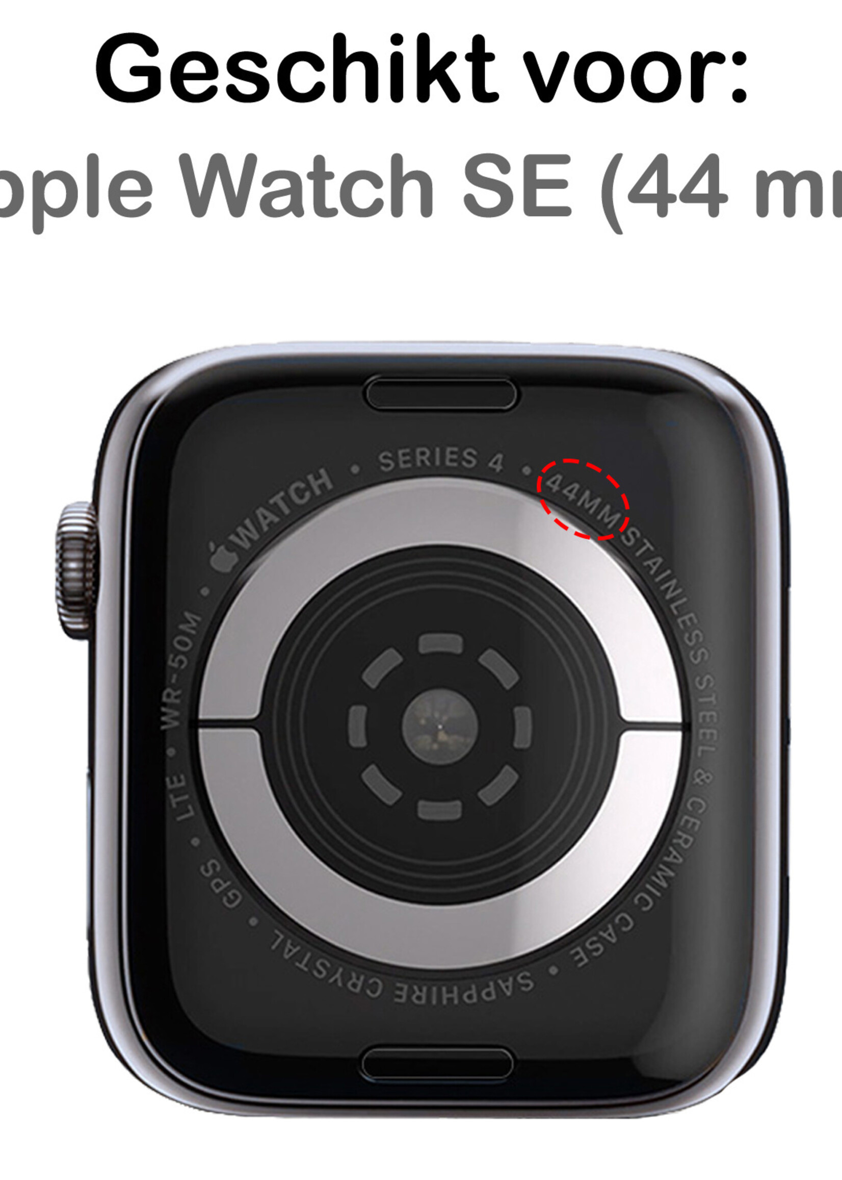 BTH Milanese Horlogeband Geschikt voor Apple Watch SE 44 mm Bandje Milanees - Polsbandje Met Magneetsluiting Geschikt voor Apple Watch SE 44 mm Bandje Milanees - Zwart & Goud