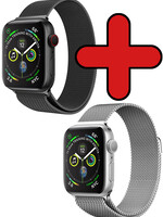 BTH BTH Apple Watch SE Bandje Milanees (44 mm) - Zwart & Zilver