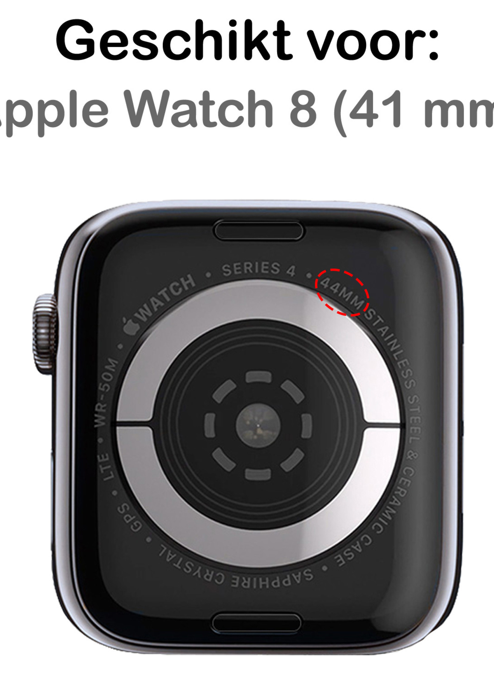 BTH Milanese Horlogeband Geschikt voor Apple Watch 8 41 mm Bandje Milanees - Polsbandje Met Magneetsluiting Geschikt voor Apple Watch 8 41 mm Bandje Milanees - Zwart & Zilver