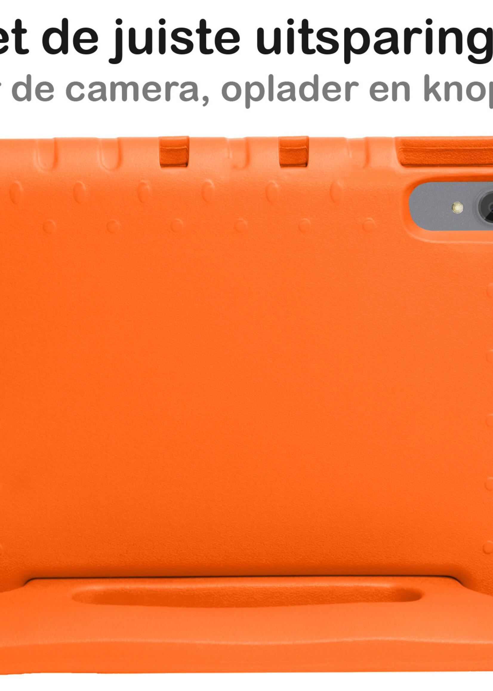 BTH Kinderhoes Geschikt voor Lenovo Tab P11 Plus Hoes Kinder Hoesje Kids Case Cover Kidsproof Met Screenprotector - Hoesje Geschikt voor Lenovo Tab P11 Plus Hoesje Kinder Hoes - Oranje
