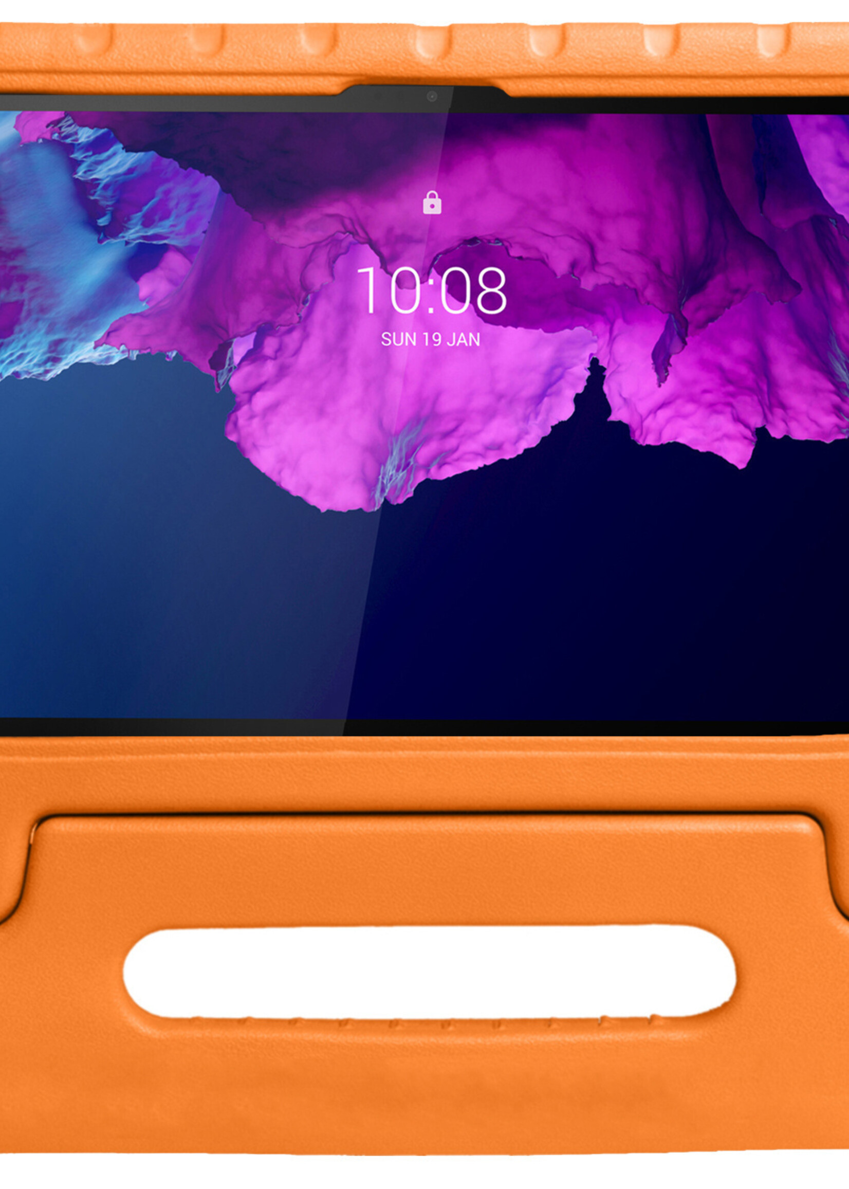 BTH Kinderhoes Geschikt voor Lenovo Tab P11 Plus Hoes Kinder Hoesje Kids Case Cover Kidsproof Met Screenprotector - Hoesje Geschikt voor Lenovo Tab P11 Plus Hoesje Kinder Hoes - Oranje