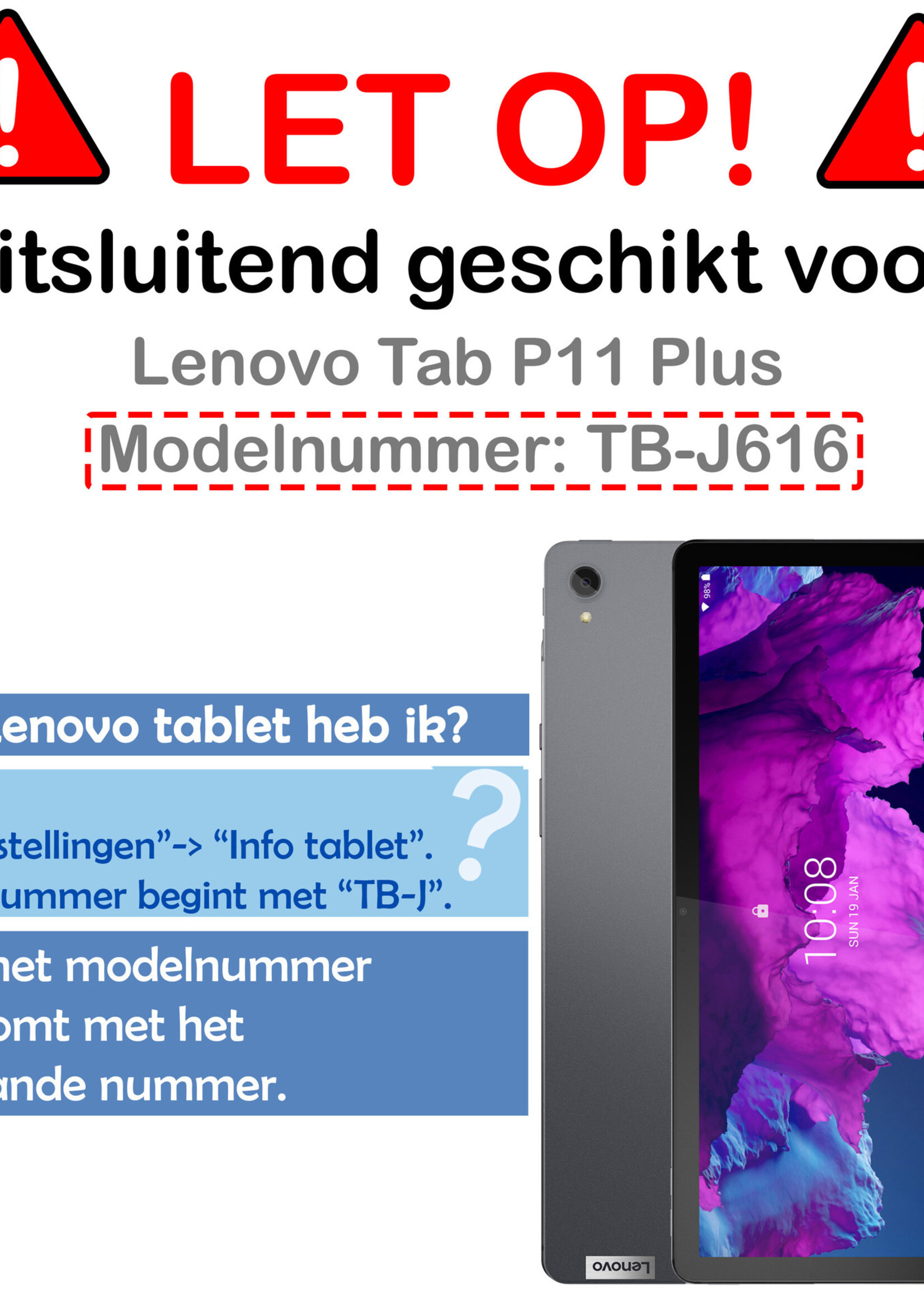 BTH Kinderhoes Geschikt voor Lenovo Tab P11 Plus Hoes Kinder Hoesje Kids Case Cover Kidsproof Met Screenprotector - Hoesje Geschikt voor Lenovo Tab P11 Plus Hoesje Kinder Hoes - Paars