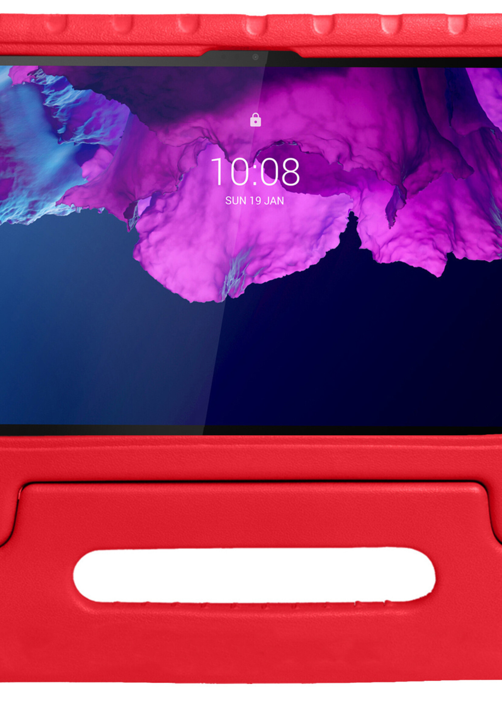 BTH Kinderhoes Geschikt voor Lenovo Tab P11 Plus Hoes Kinder Hoesje Kids Case Cover Kidsproof Met Screenprotector - Hoesje Geschikt voor Lenovo Tab P11 Plus Hoesje Kinder Hoes - Rood