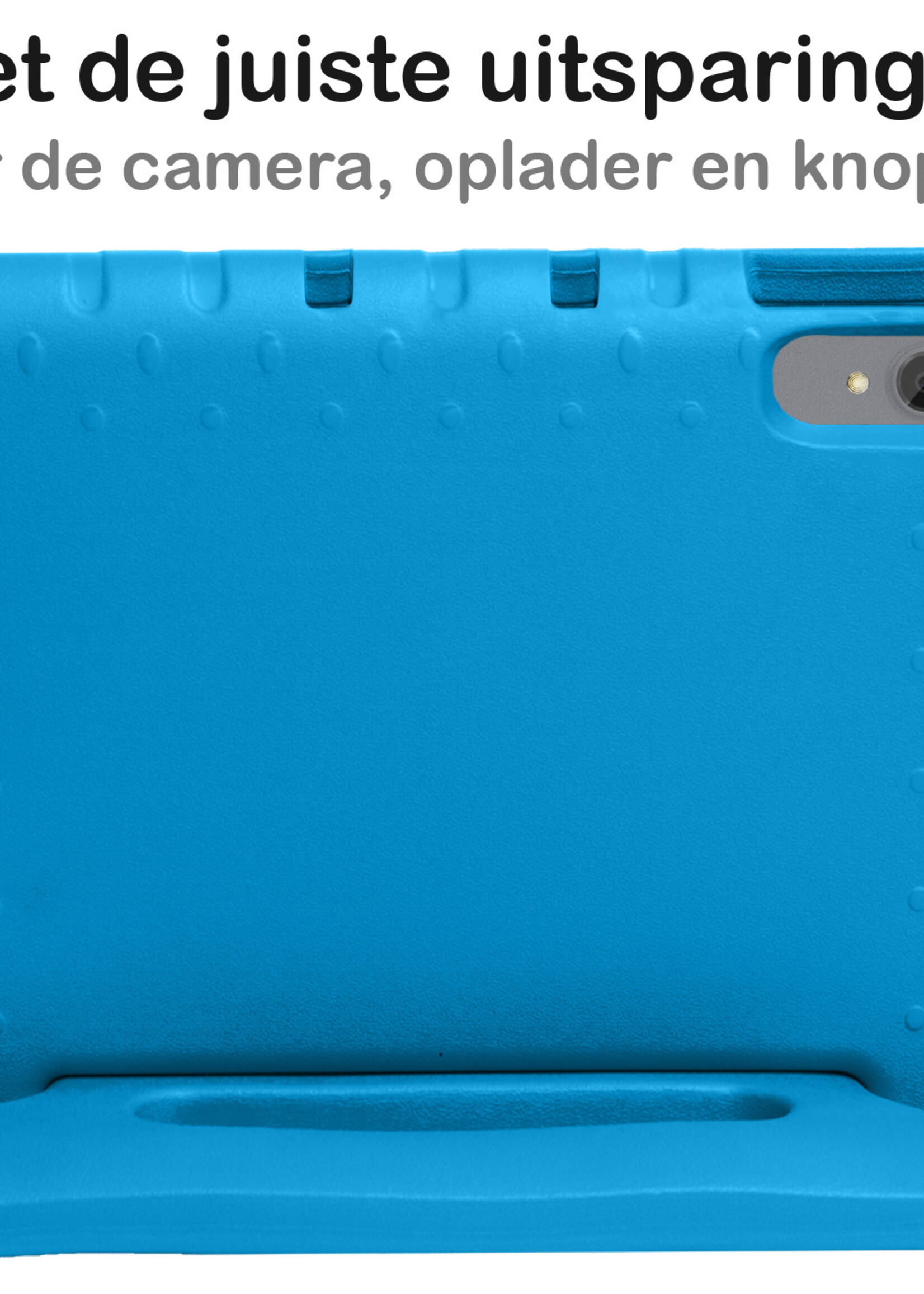 BTH Kinderhoes Geschikt voor Lenovo Tab P11 Plus Hoes Kinder Hoesje Kids Case Cover Kidsproof Met 2x Screenprotector - Hoesje Geschikt voor Lenovo Tab P11 Plus Hoesje Kinder Hoes - Blauw