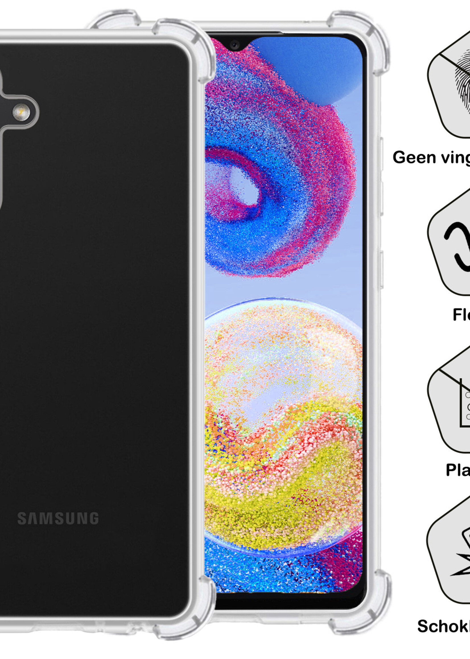 BTH Samsung A04s Hoesje Siliconen Shock Proof Case Hoes - Samsung Galaxy A04s Hoes Cover Case Shockproof - Transparant