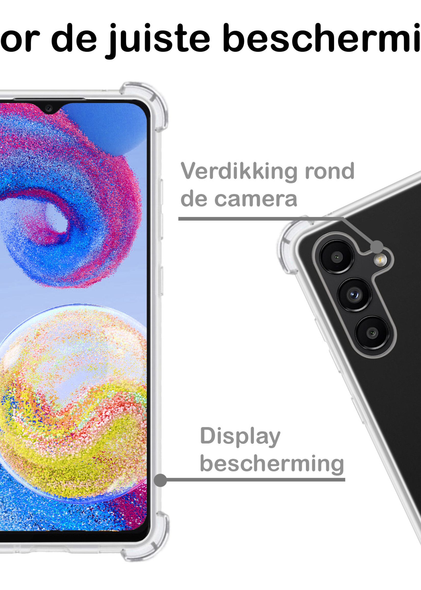 BTH Samsung A04s Hoesje Siliconen Shock Proof Case Hoes - Samsung Galaxy A04s Hoes Cover Case Shockproof - Transparant