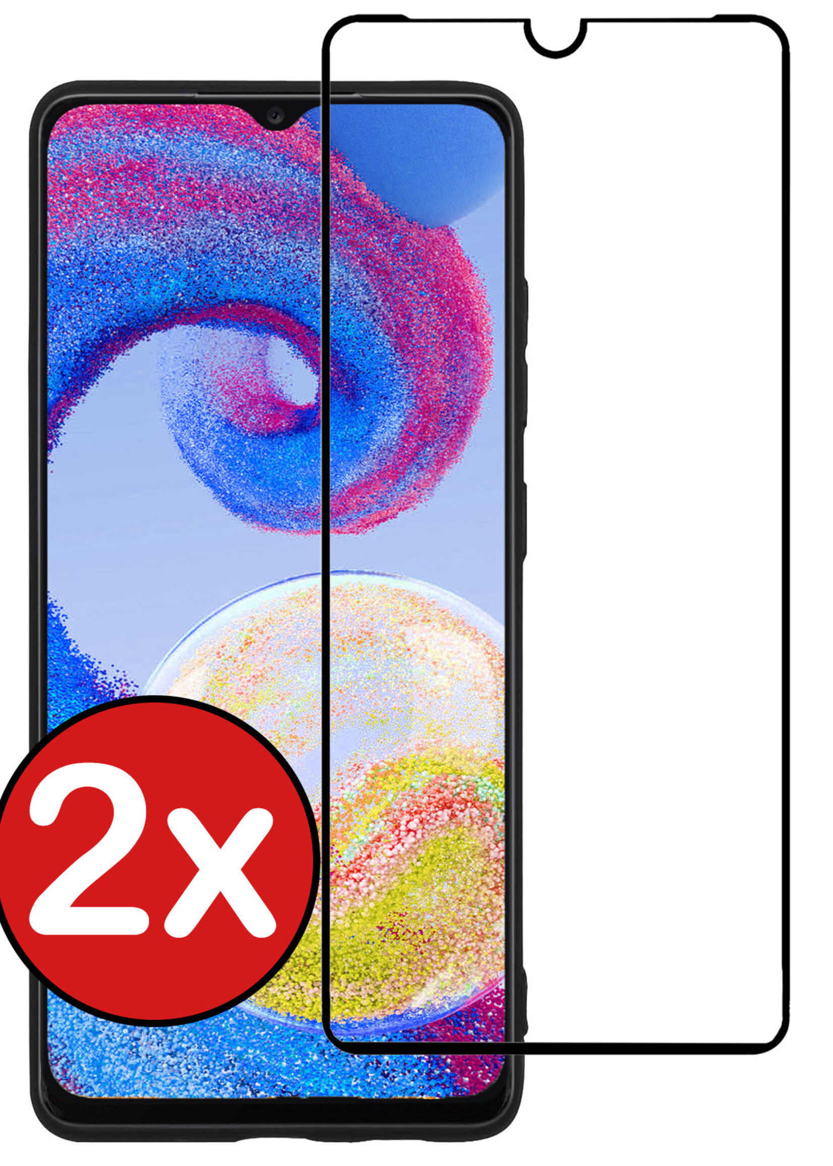 BTH Screenprotector Geschikt voor Samsung A04s Screenprotector Glas Gehard Tempered Glass Full Cover - Screenprotector Geschikt voor Samsung Galaxy A04s Screen Protector Screen Cover - 2 PACK