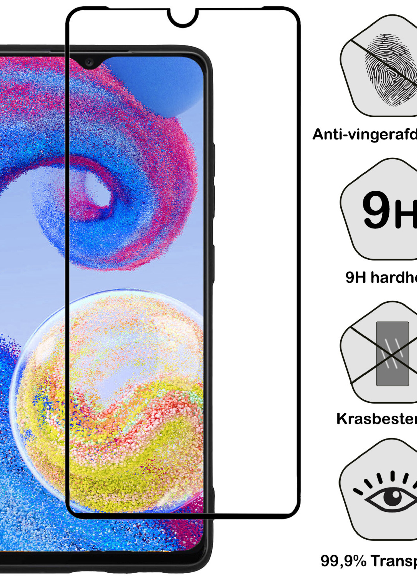 BTH Screenprotector Geschikt voor Samsung A04s Screenprotector Glas Gehard Tempered Glass Full Cover - Screenprotector Geschikt voor Samsung Galaxy A04s Screen Protector Screen Cover - 2 PACK