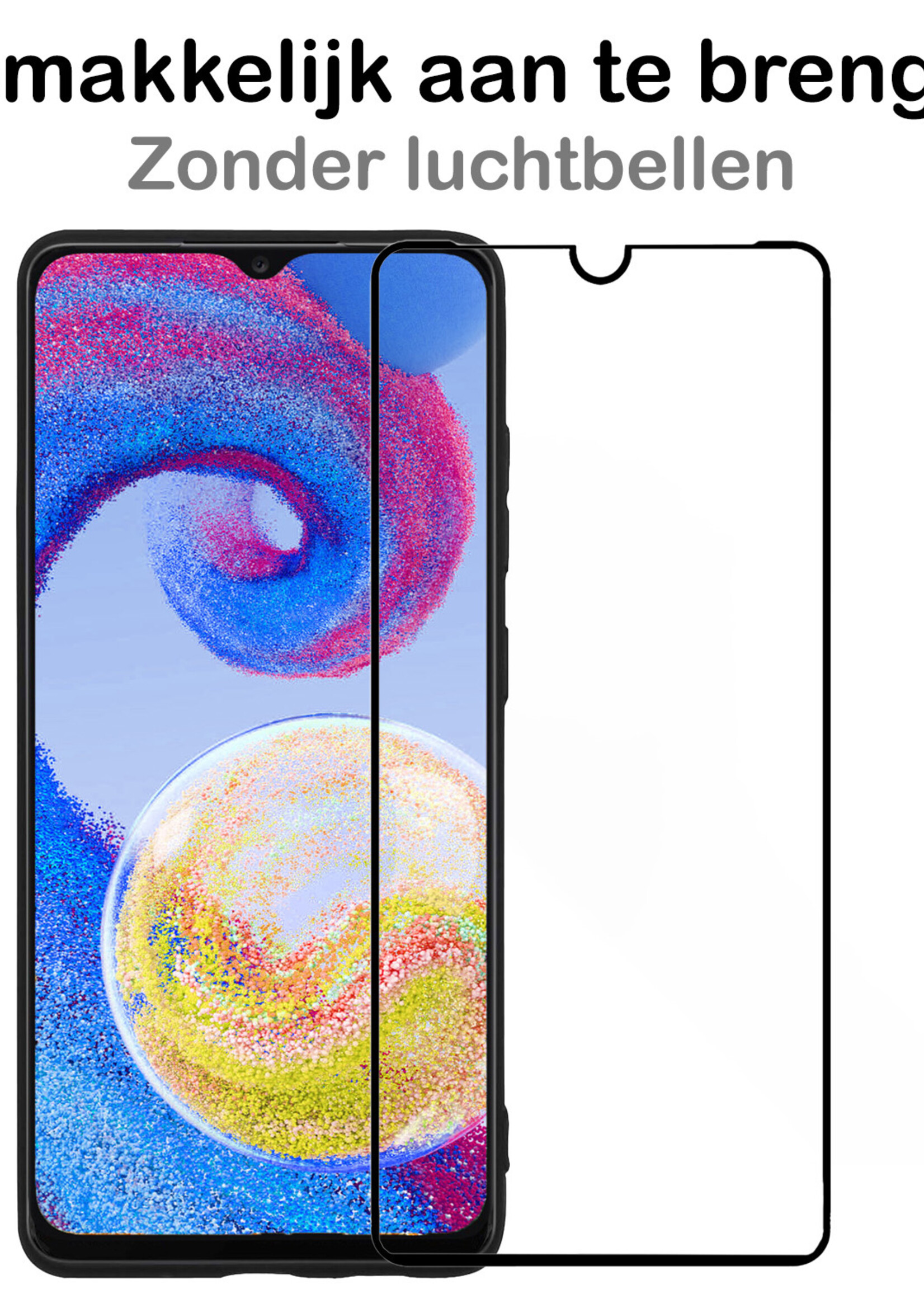 BTH Screenprotector Geschikt voor Samsung A04s Screenprotector Glas Gehard Tempered Glass Full Cover - Screenprotector Geschikt voor Samsung Galaxy A04s Screen Protector Screen Cover - 2 PACK