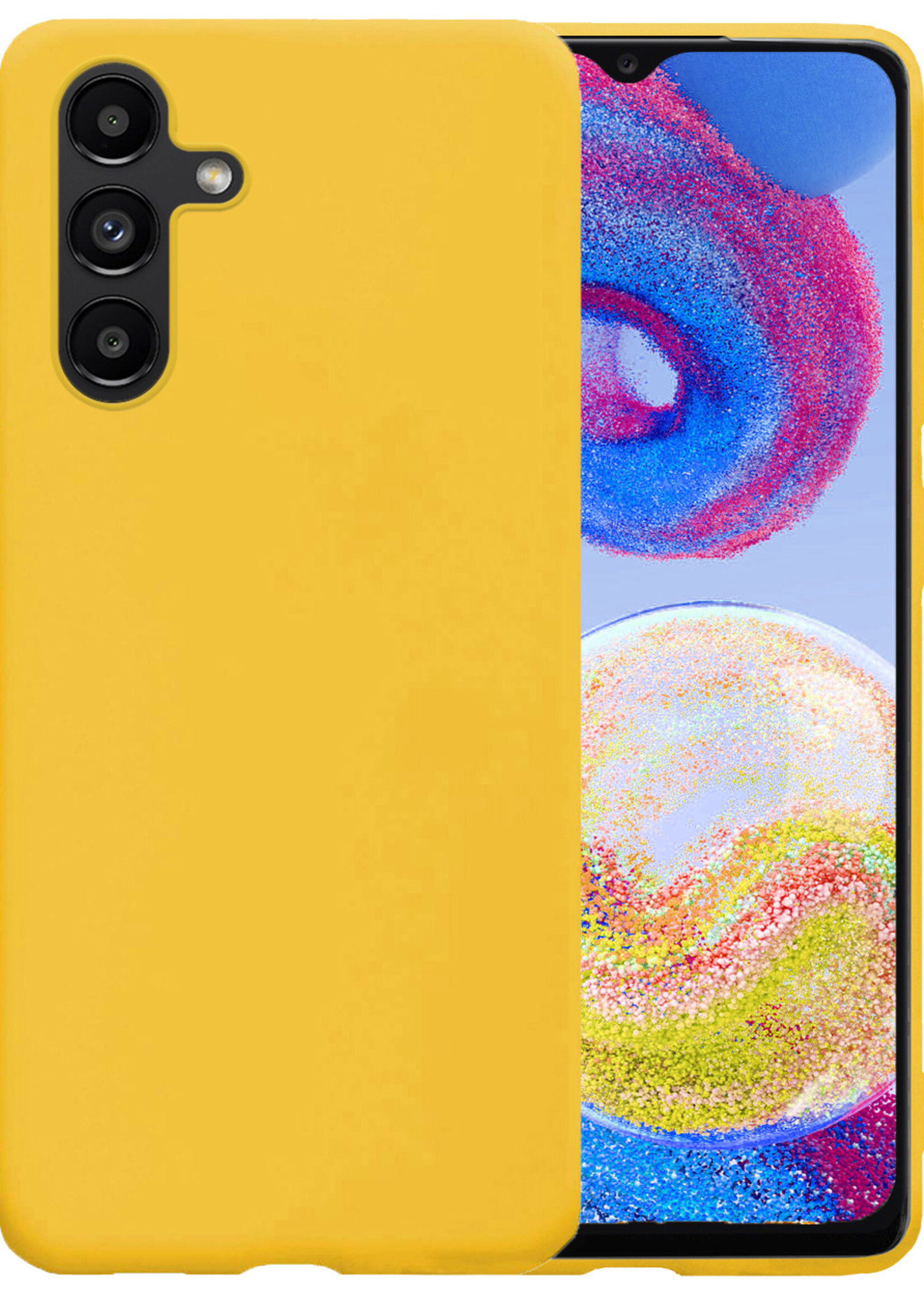 BTH Samsung A04s Hoesje Siliconen Case Cover - Samsung Galaxy A04s Hoesje Cover Hoes Siliconen - Geel