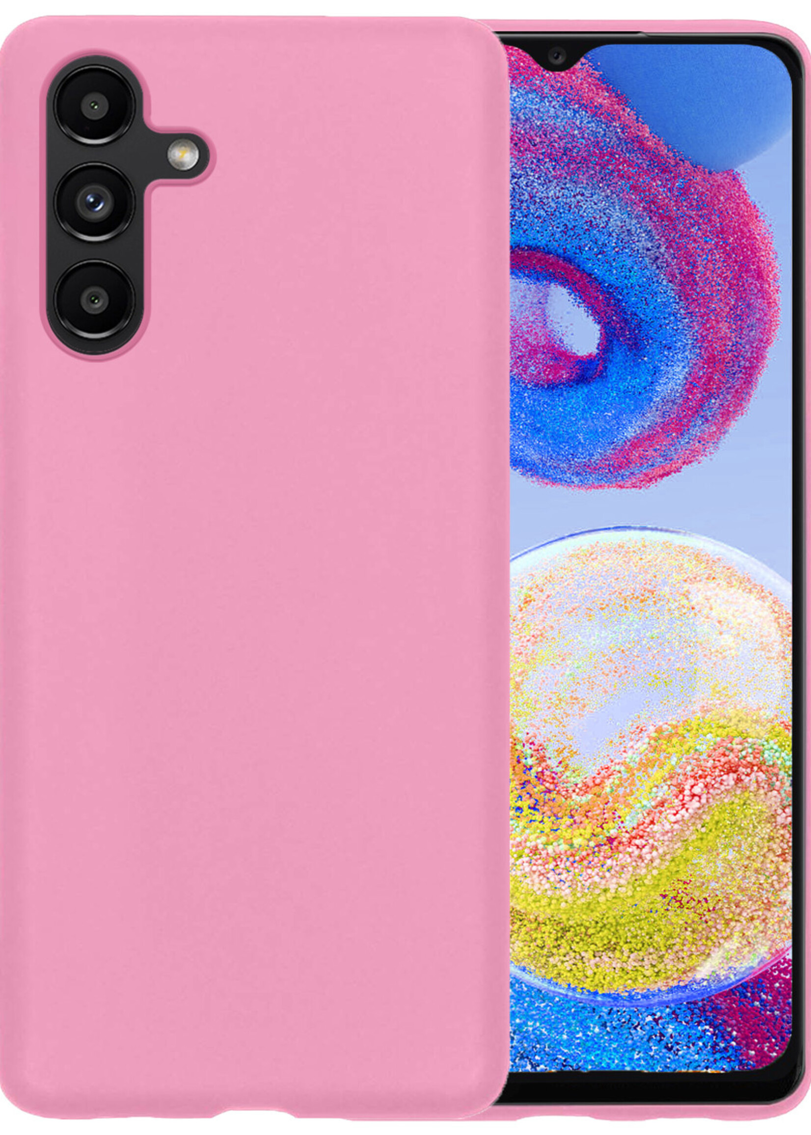 BTH Samsung A04s Hoesje Siliconen Case Cover - Samsung Galaxy A04s Hoesje Cover Hoes Siliconen - Licht Roze