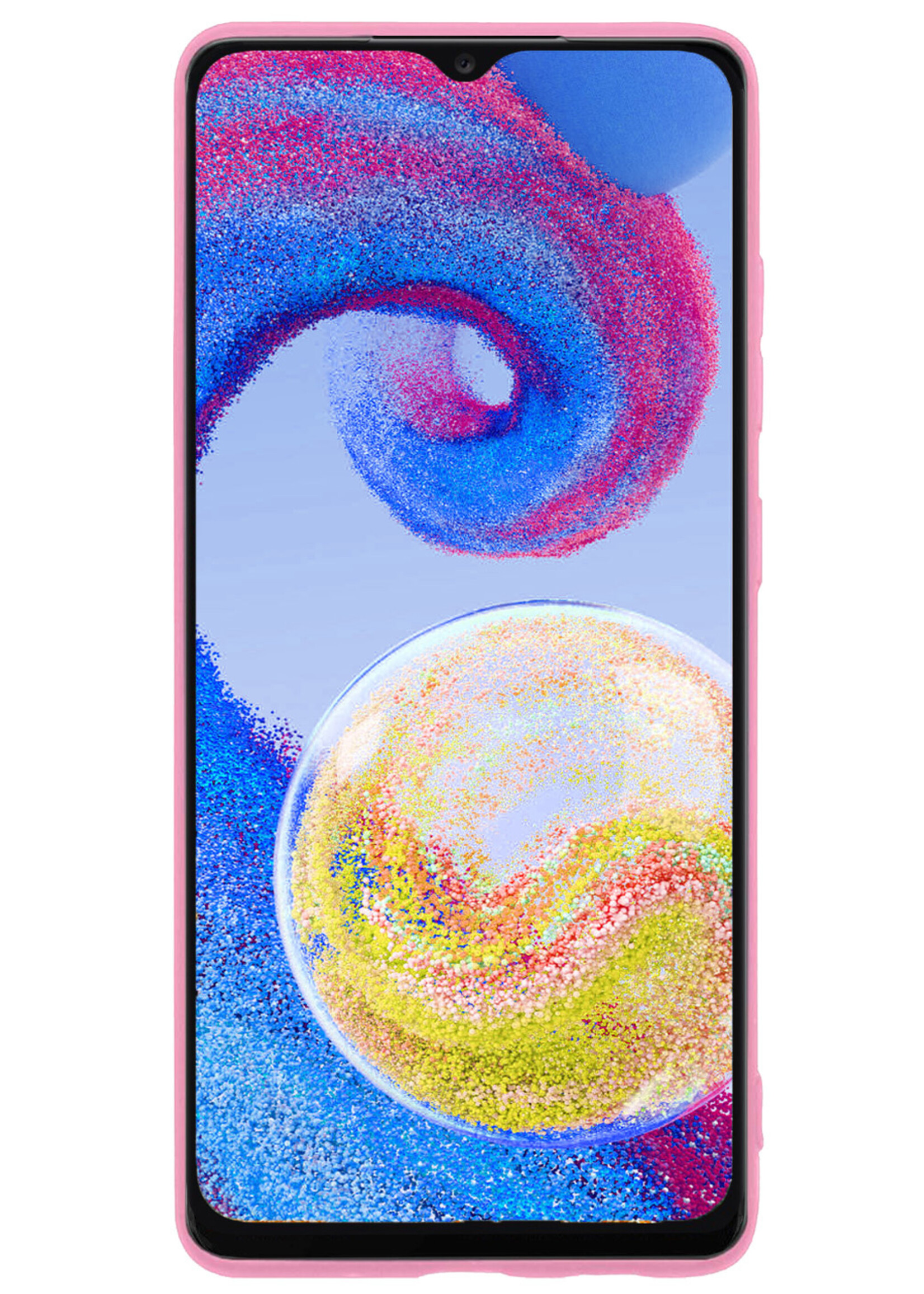 BTH Samsung A04s Hoesje Siliconen Case Cover - Samsung Galaxy A04s Hoesje Cover Hoes Siliconen - Licht Roze