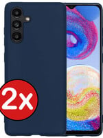 BTH BTH Samsung Galaxy A04s Hoesje Siliconen - Donkerblauw - 2 PACK
