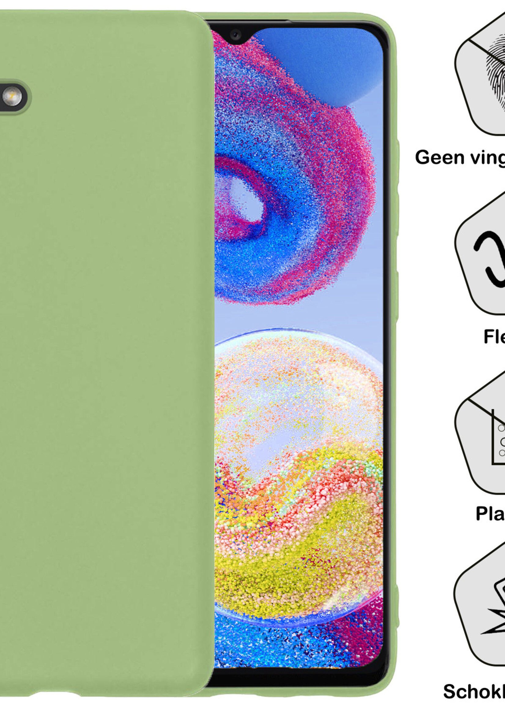 BTH Hoesje Geschikt voor Samsung A04s Hoesje Siliconen Case Hoes - Hoes Geschikt voor Samsung Galaxy A04s Hoes Cover Case - Groen - 2 PACK