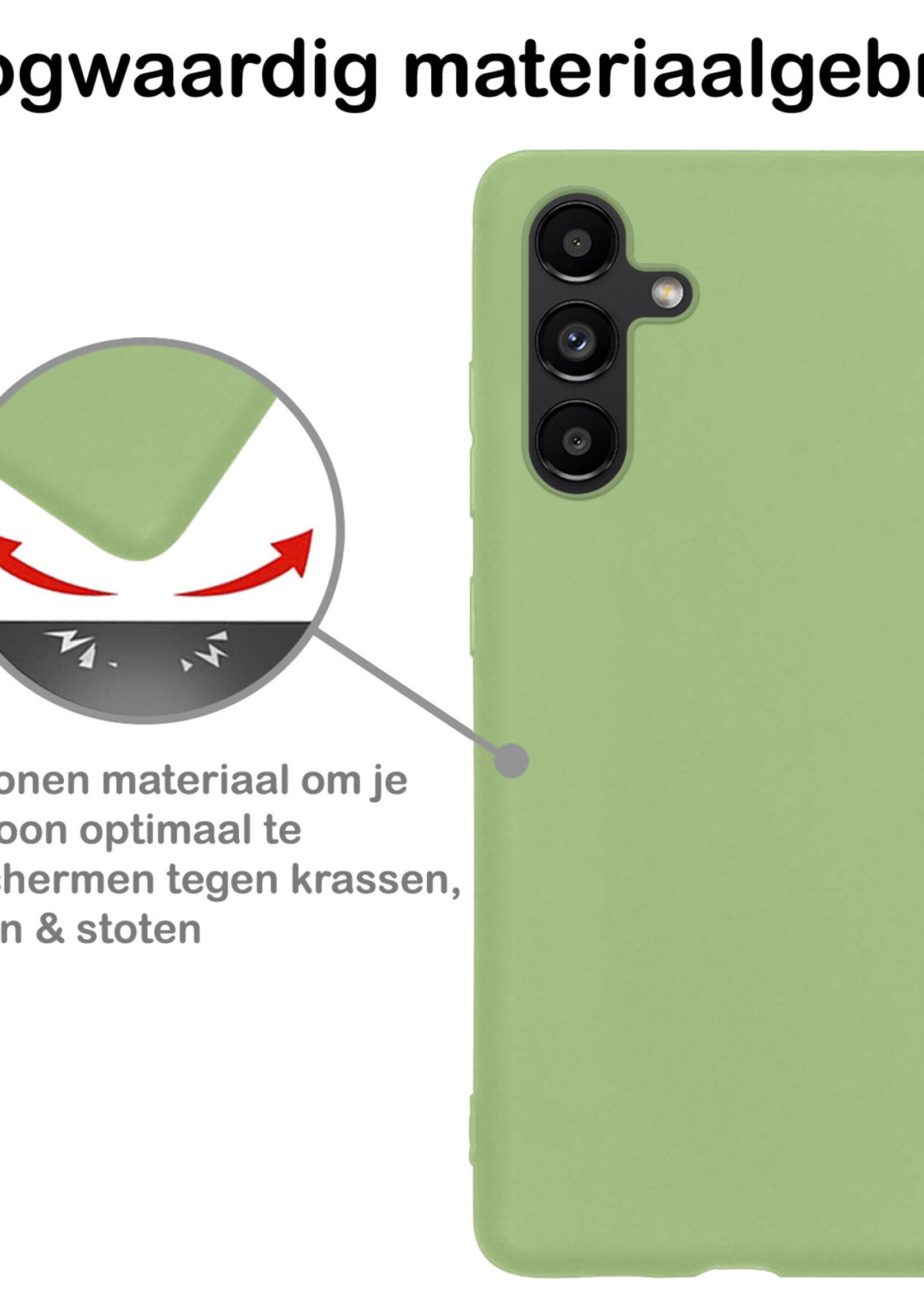 BTH Hoesje Geschikt voor Samsung A04s Hoesje Siliconen Case Hoes - Hoes Geschikt voor Samsung Galaxy A04s Hoes Cover Case - Groen - 2 PACK