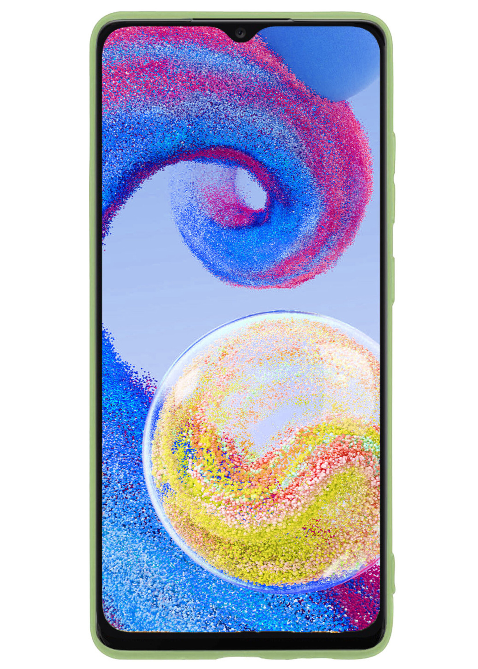 BTH Hoesje Geschikt voor Samsung A04s Hoesje Siliconen Case Hoes - Hoes Geschikt voor Samsung Galaxy A04s Hoes Cover Case - Groen - 2 PACK
