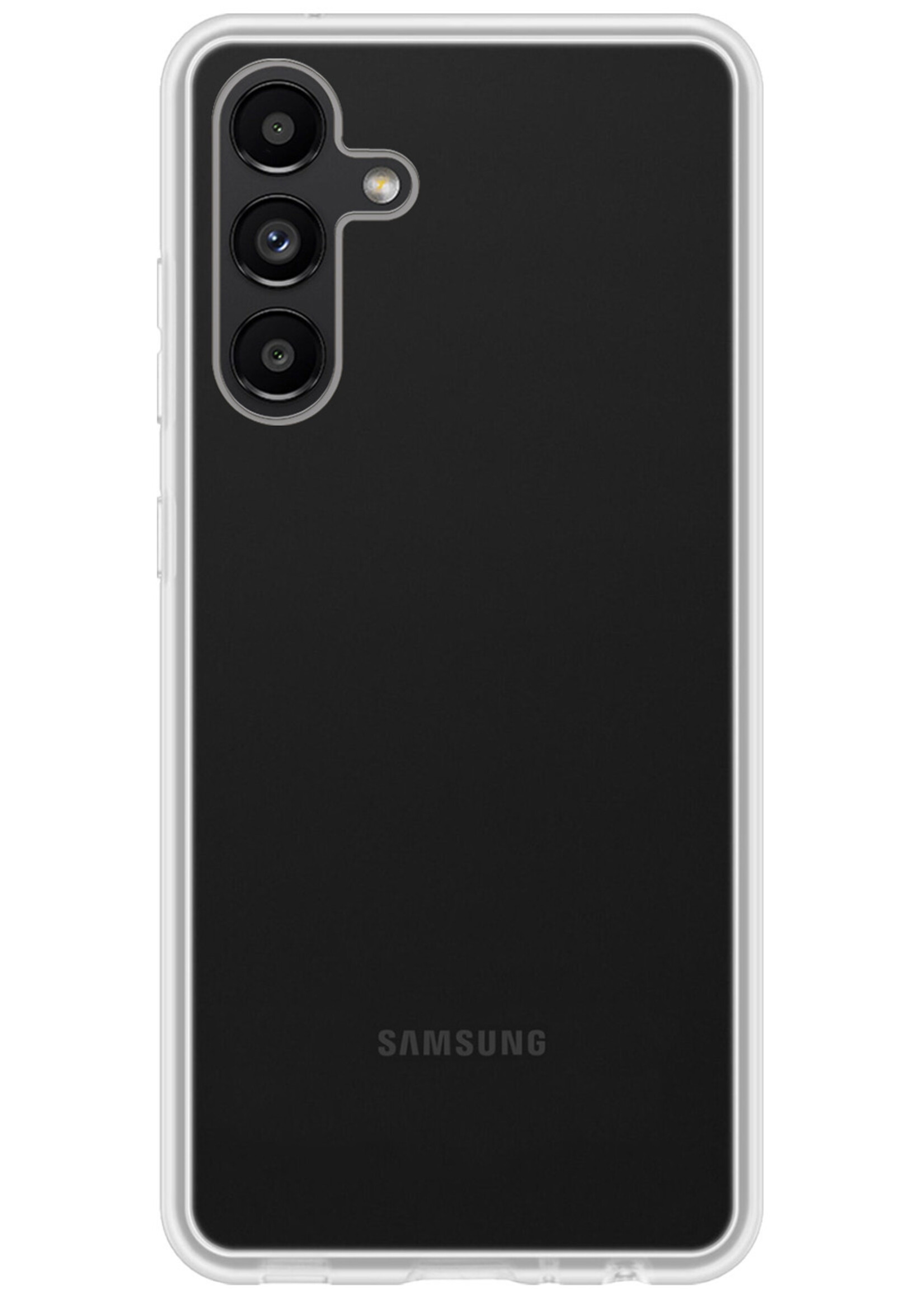 BTH Hoesje Geschikt voor Samsung A04s Hoesje Siliconen Case Hoes Met Screenprotector - Hoes Geschikt voor Samsung Galaxy A04s Hoes Cover Case - Transparant
