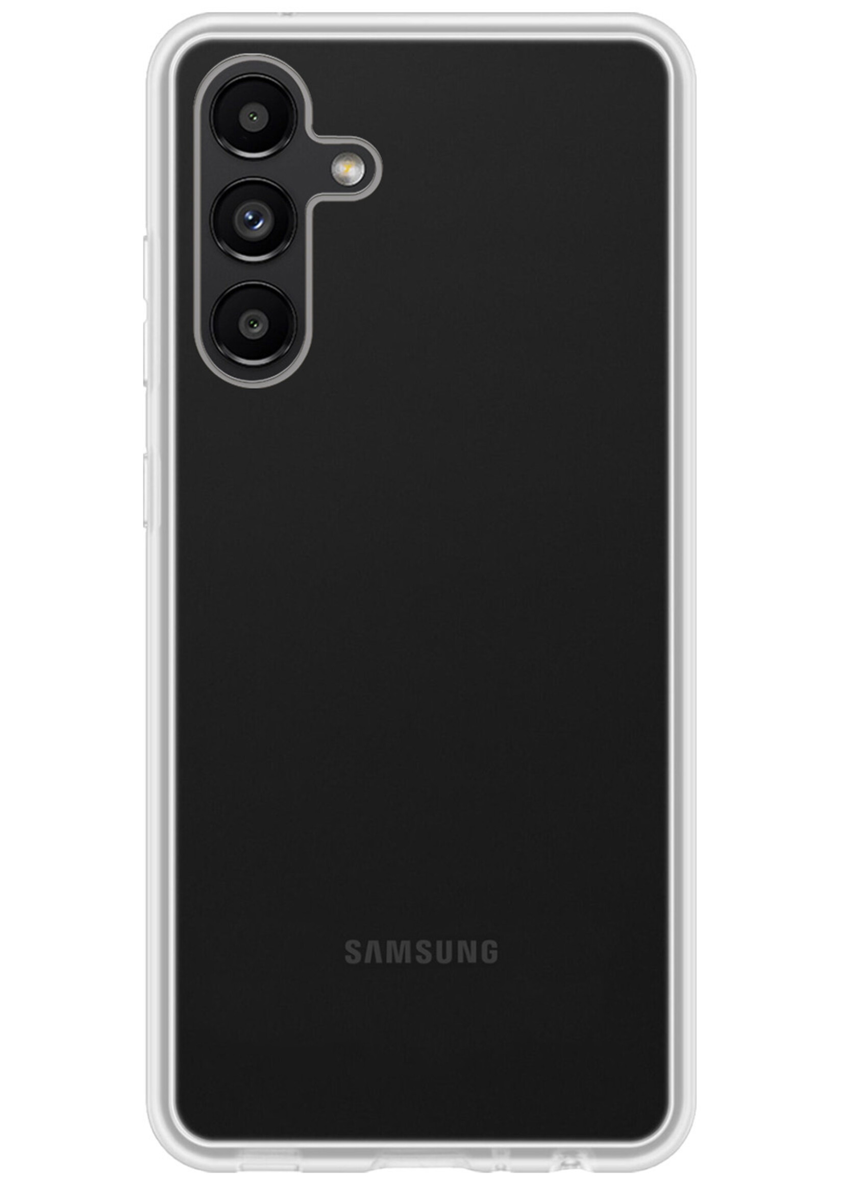BTH Hoesje Geschikt voor Samsung A04s Hoesje Siliconen Case Hoes Met 2x Screenprotector - Hoes Geschikt voor Samsung Galaxy A04s Hoes Cover Case - Transparant