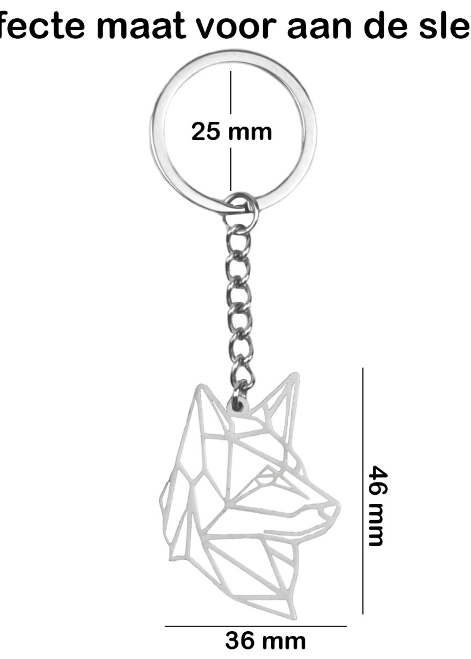 BTH Sleutelhanger Metaal Geometrisch Patroon Metalen Sleutelhanger Dier - Hond