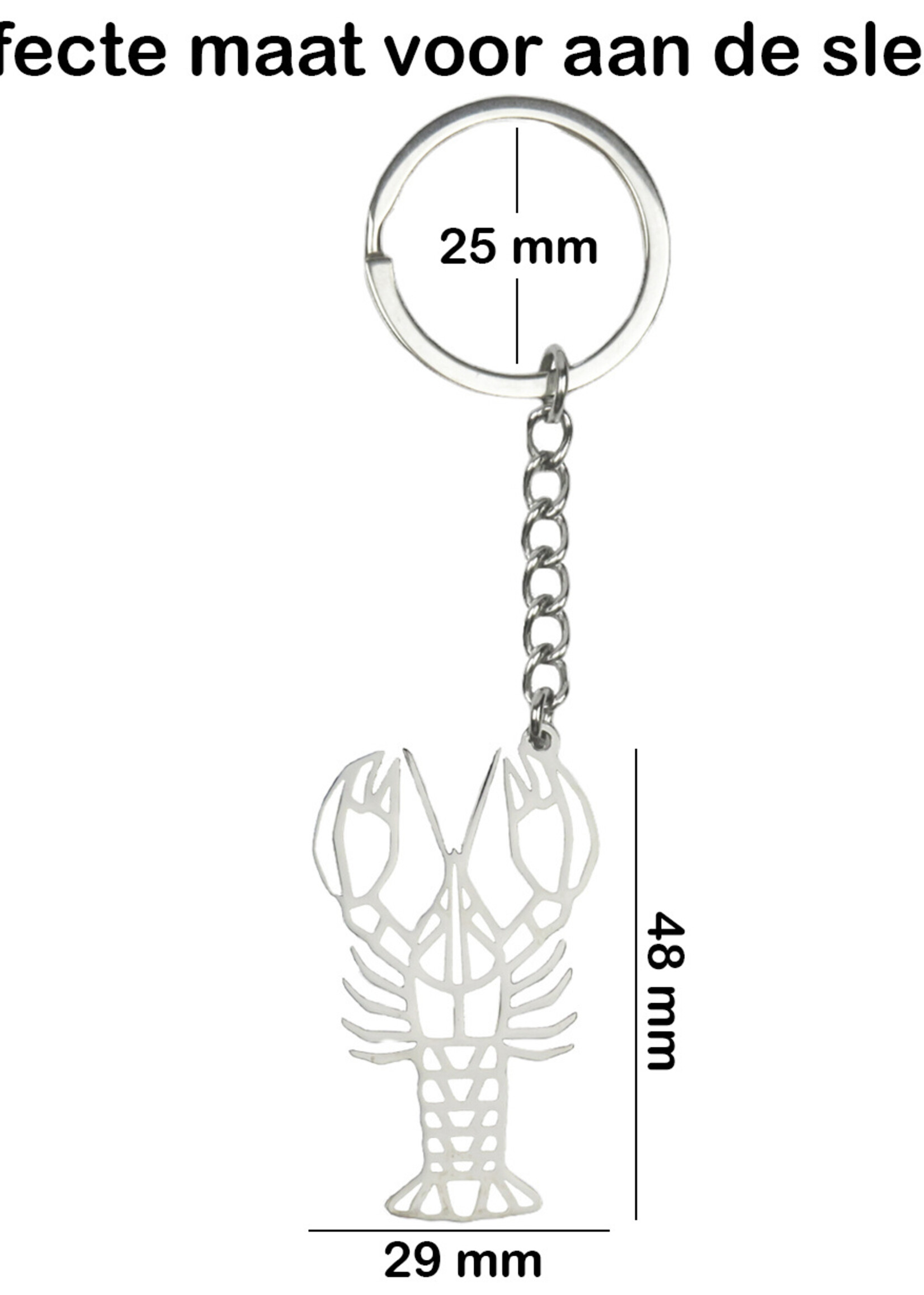 BTH Sleutelhanger Metaal Geometrisch Patroon Metalen Sleutelhanger Dier - Kreeft